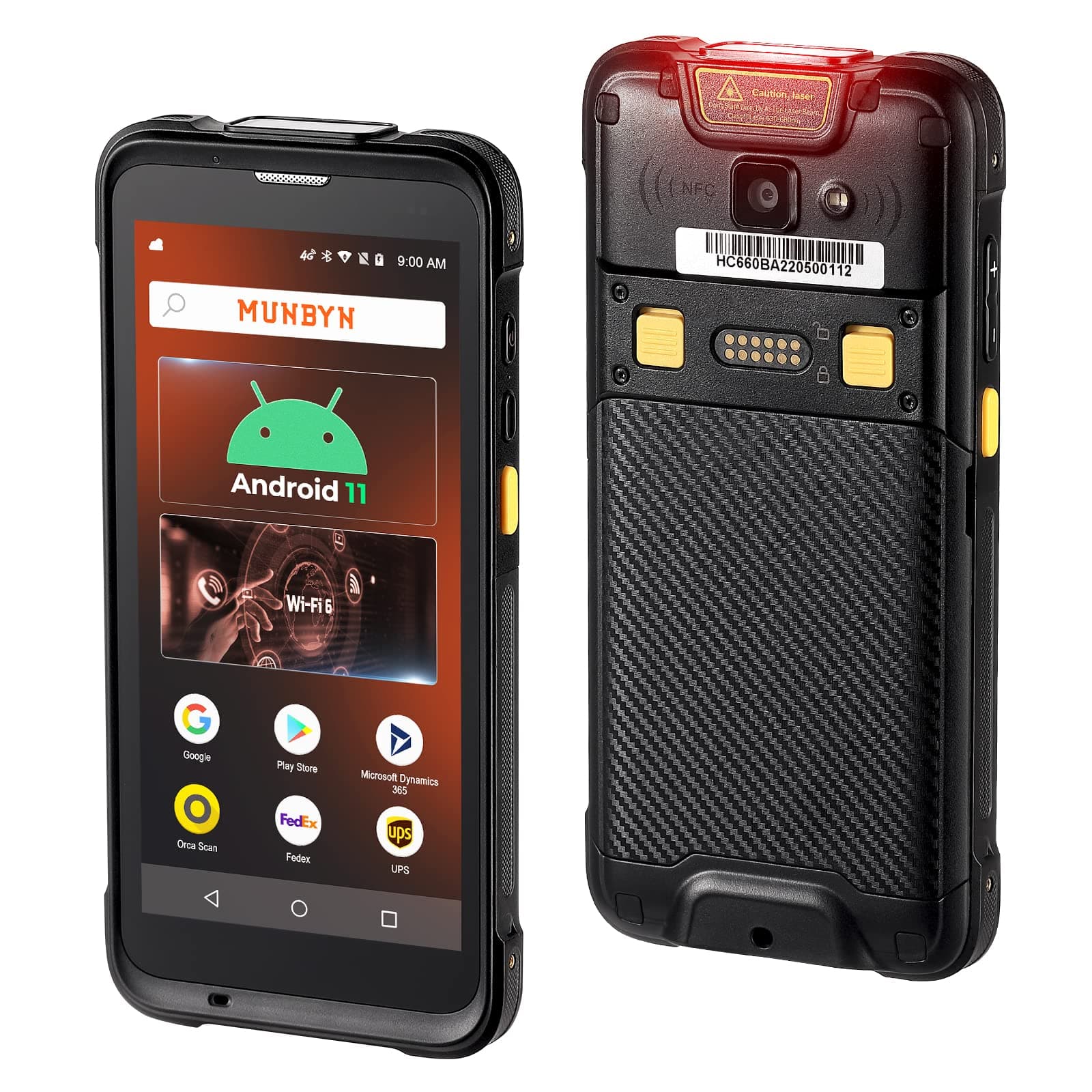 MUNBYN Android Barcode Scanner with Full Screen 5.5", Android 11 Mobile Computer Handheld Wi-Fi 6, 4G LTE Wireless NFC Rugged PDA SE4710, Equip with 1D 2D QR Zebra Scanner Engine, Inventory Scanner