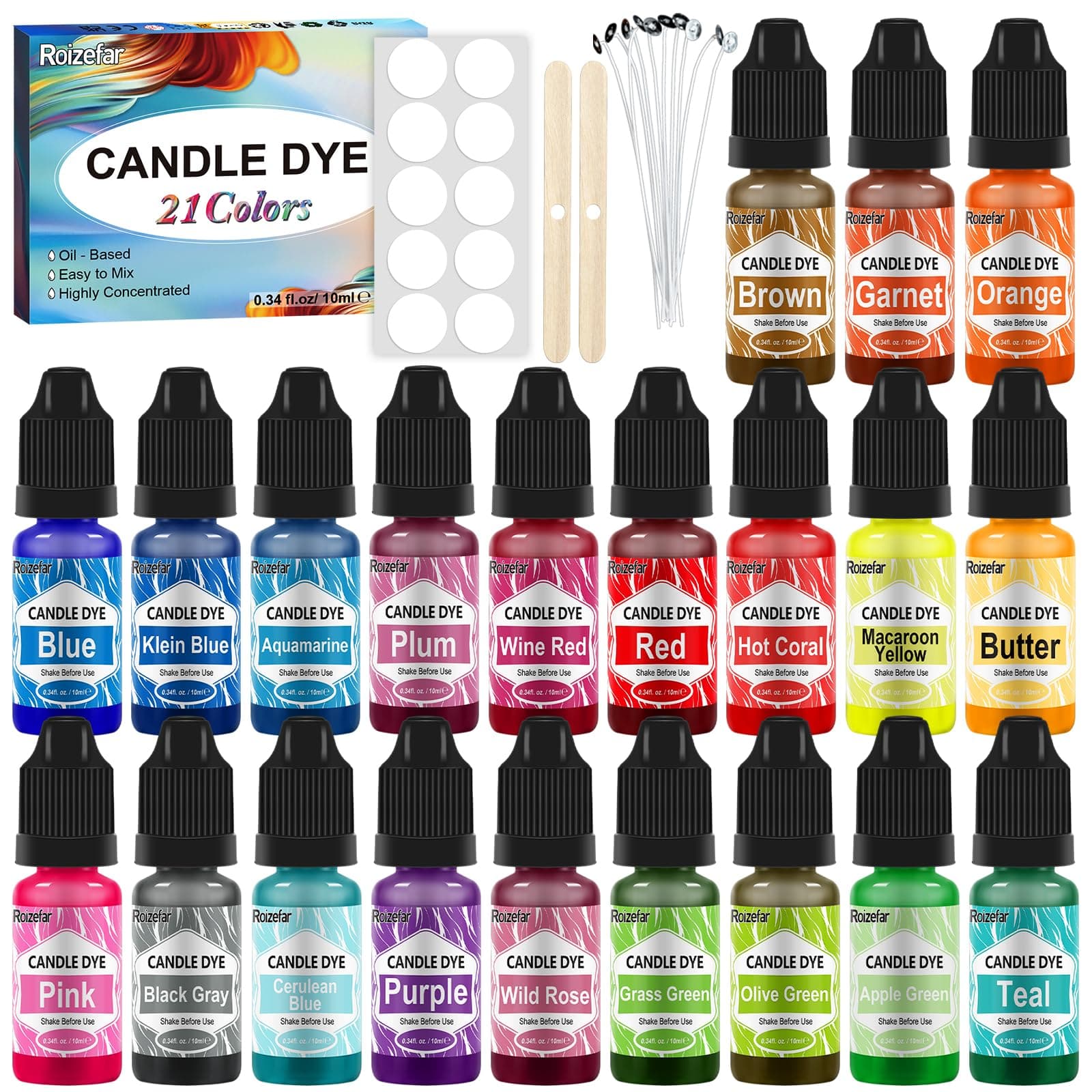 21 Colors Candle Dye