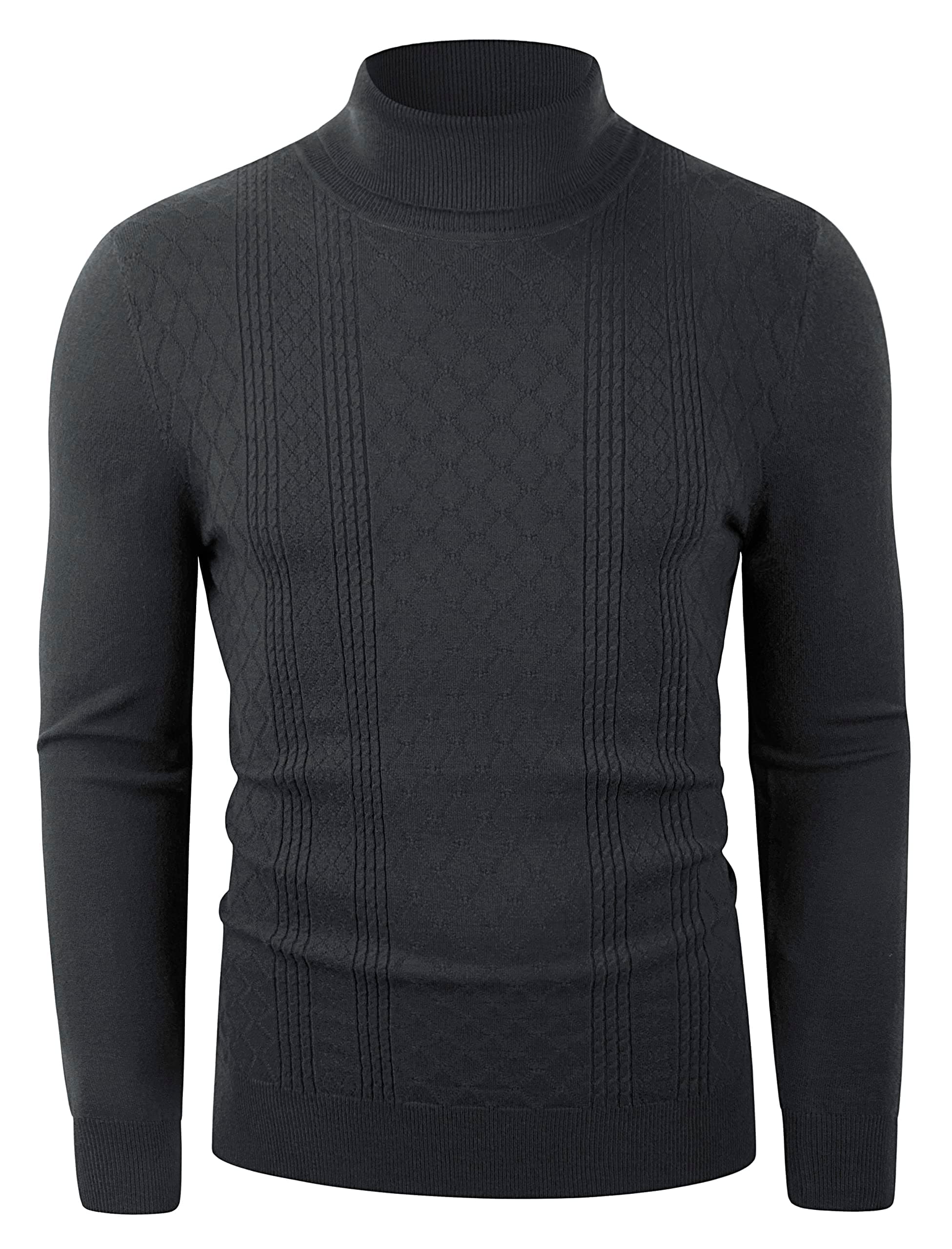 Derminpro Men's Slim Fit Soft Knitted Thermal Turtleneck Pullover Sweater