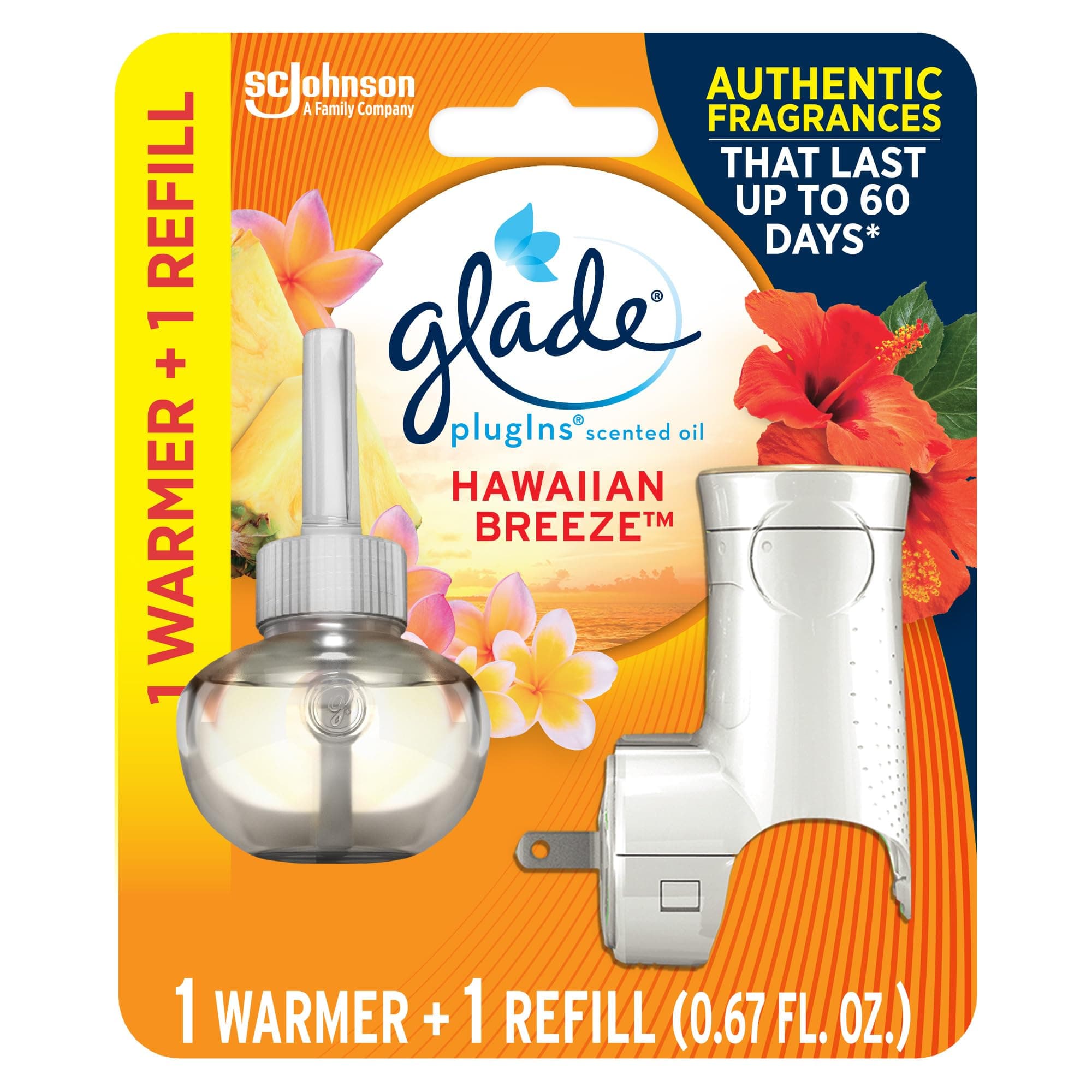 Glade Plugins Scented Oil Starter Kit, Hawaiian Breeze, 0.67 Ounce by Glade
