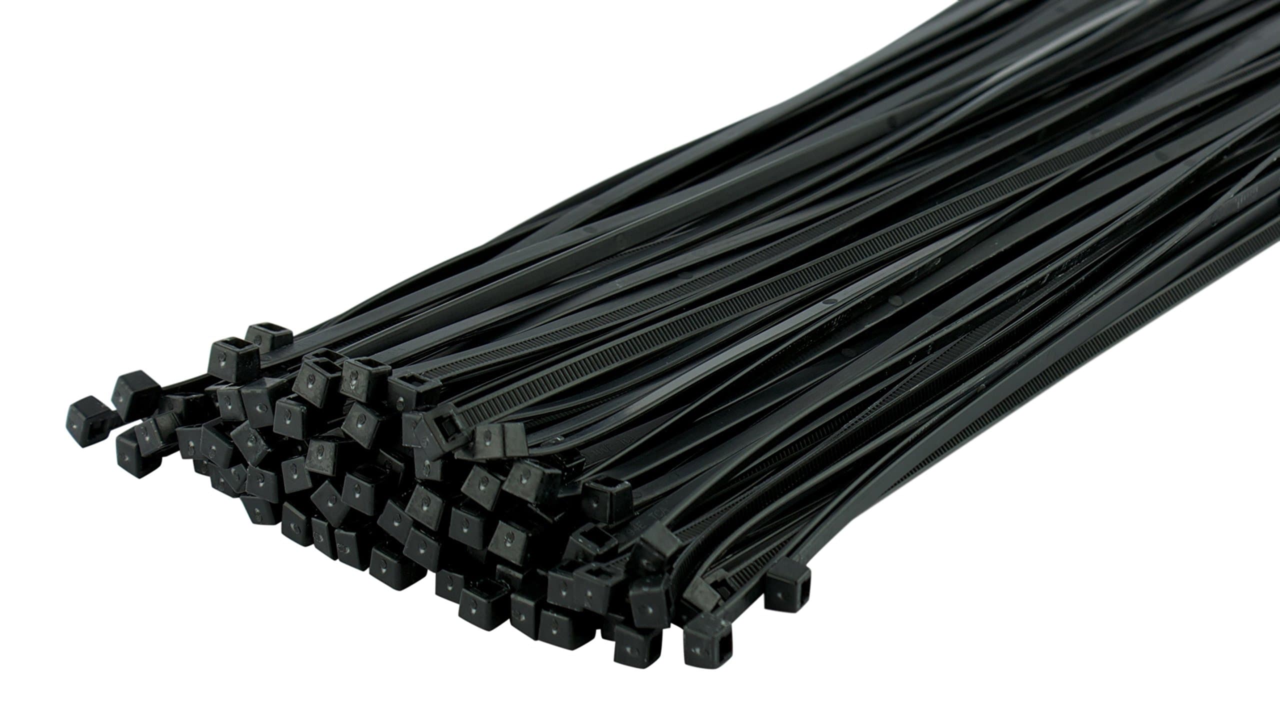 Cable Ties Black Strong Tie Wraps-Zip Ties Nylon Small-Large Sizes 710 x 9.0mm Pack of 10