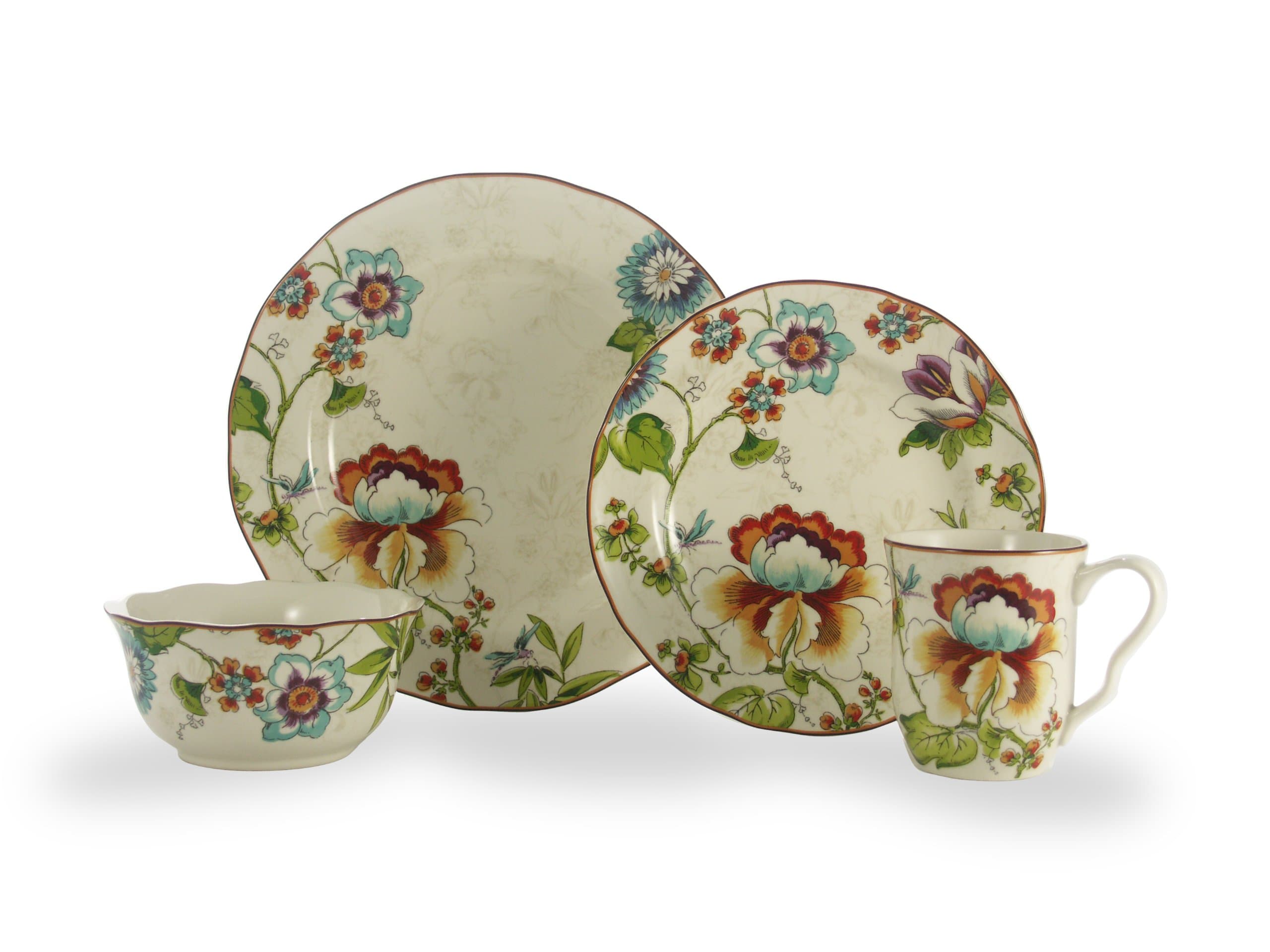 222 5th Bella Vista 16-Piece Round Dinnerware Set, Service for 4