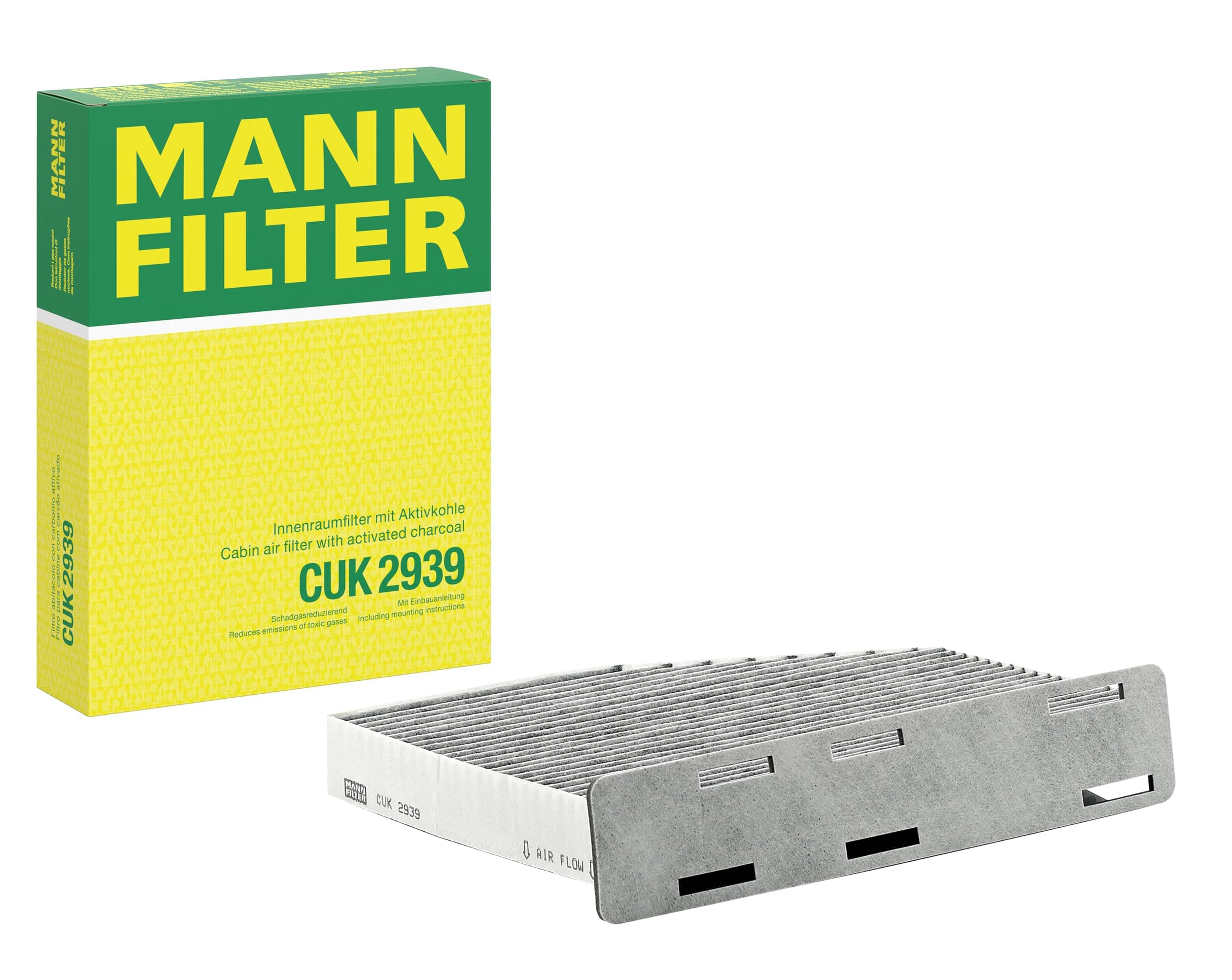 Mann-Filter CUK 2939 Cabin Filter With Activated Charcoal for select Audi/Volkswagen models
