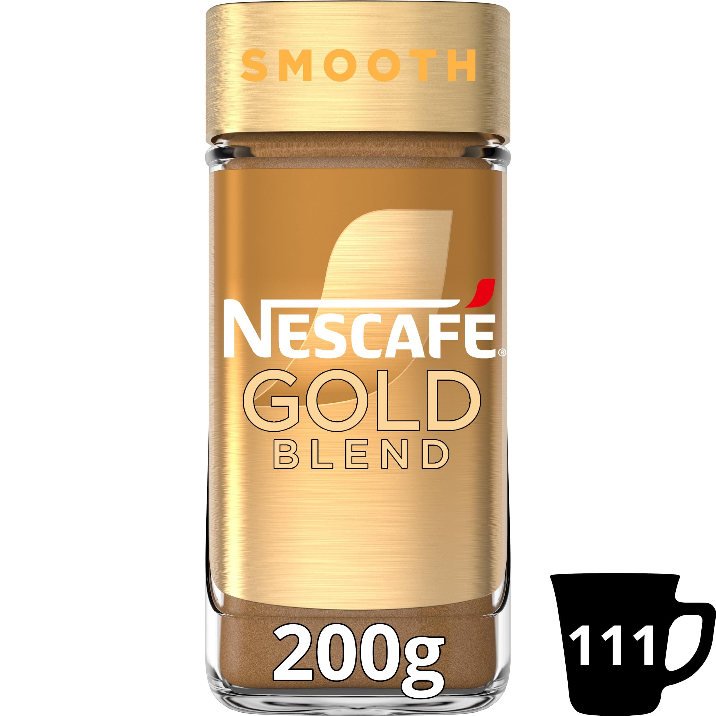 NESCAFÉ Gold Blend Smooth Premium Instant Coffee, Silky Smooth Light Roasted Arabica and Robusta Coffee, 200g (Pack of 1)
