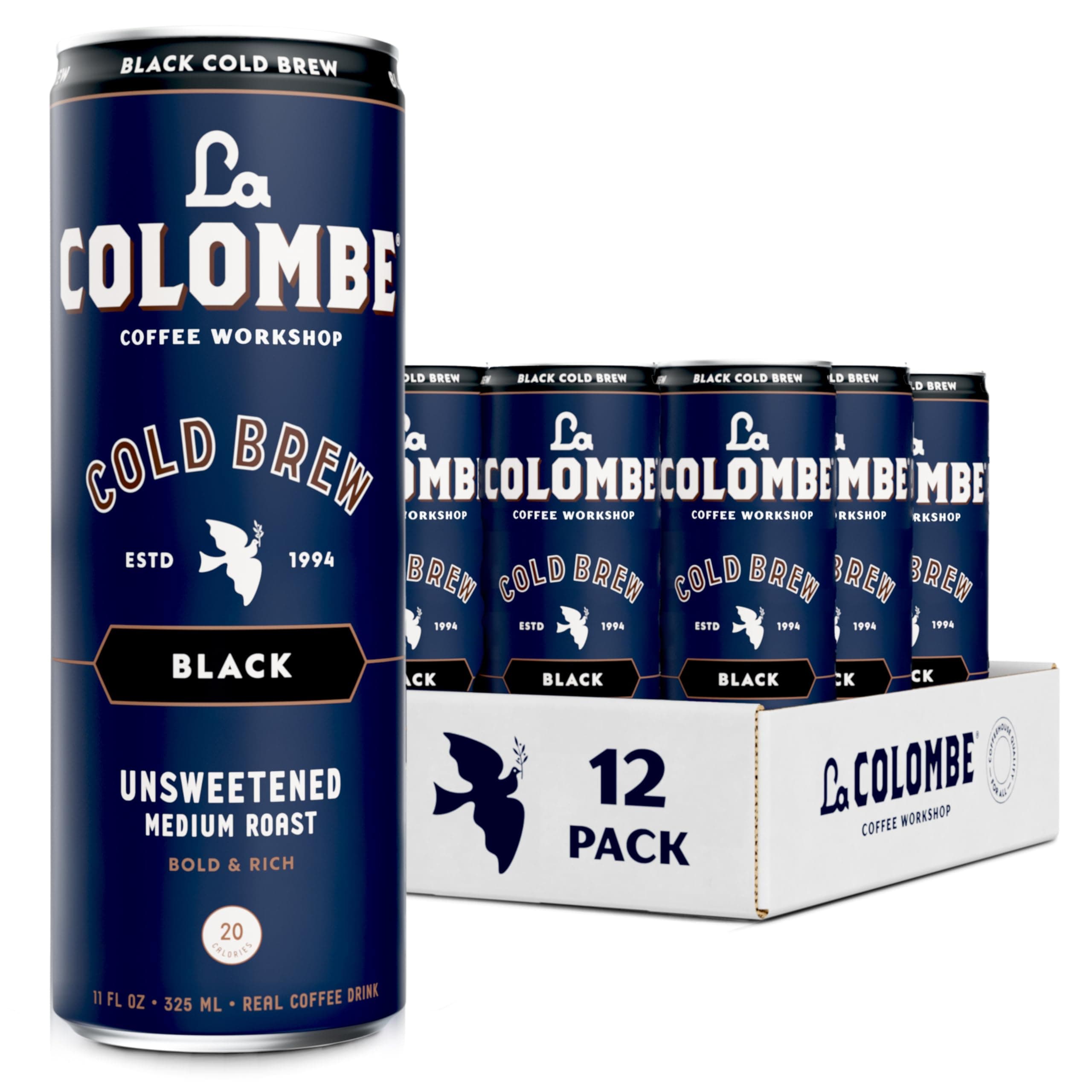 Coffee, Cold Brew Black, Unsweetened, 11 fl oz Cans (Pack of 12), Coffeehouse Quality, Natural Sweetness, Specialty Grade Coffee Beans, Ready-to-Drink On-the-Go
