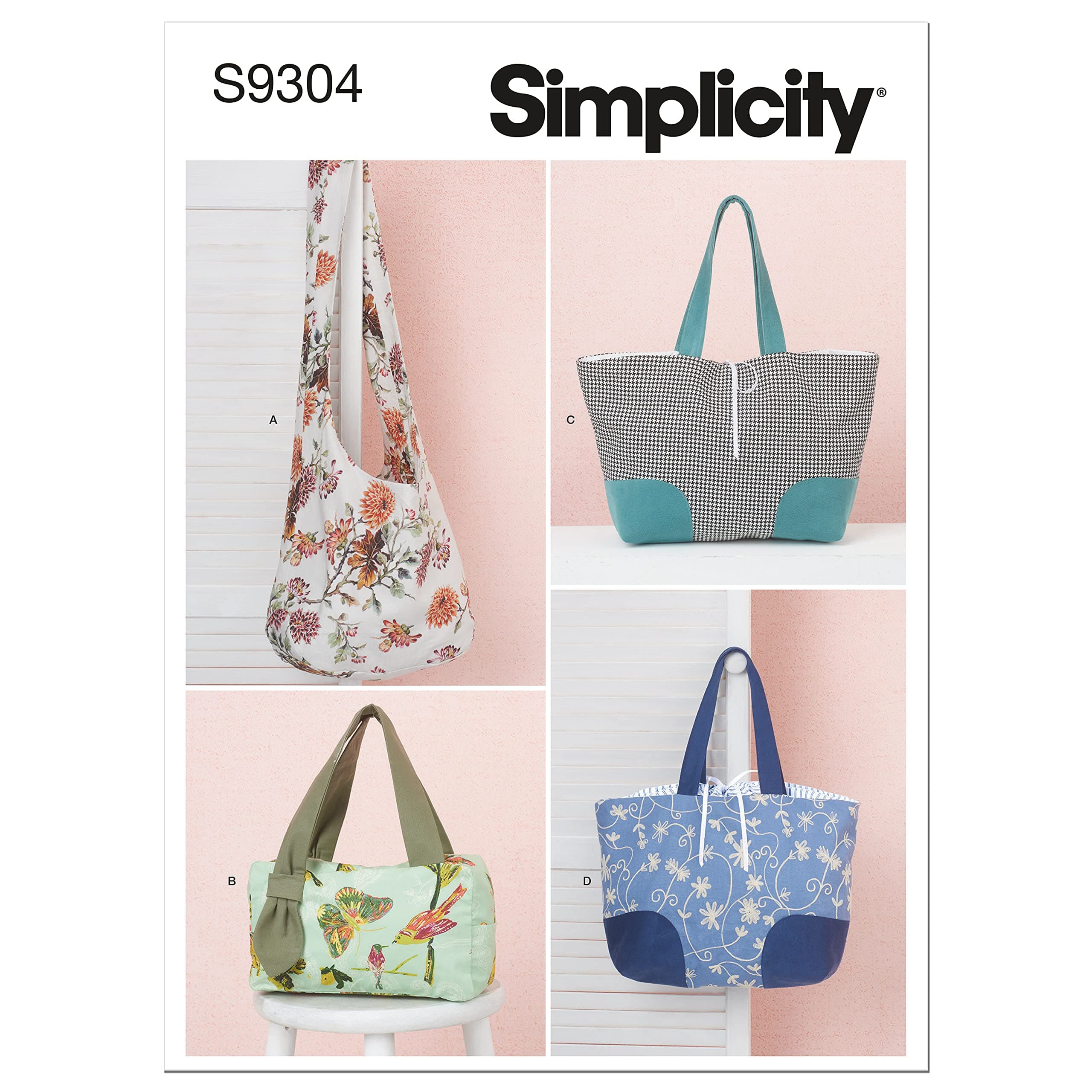 Handbag, Hobo, Tote Bag Packet, Code 9304 Sewing Pattern, One Size, White,SS9304OS