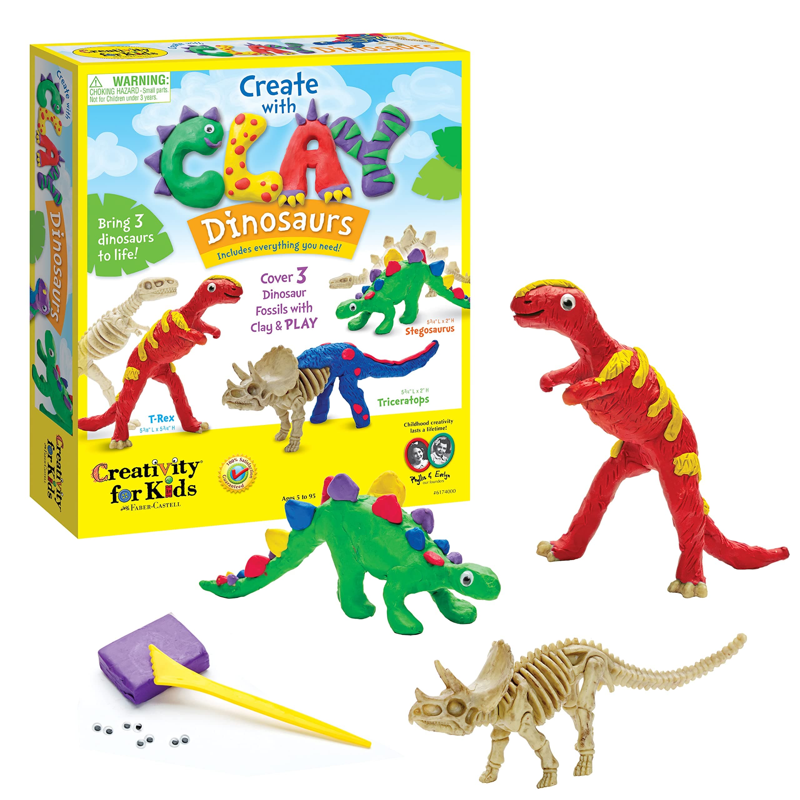 Create with Clay Dinosaurs: Sensory Craft, Creative Toy, Dinosaur Children's Toy, Boy Gifts, Easter Basket Stuffers for Kids (Ages 5+)