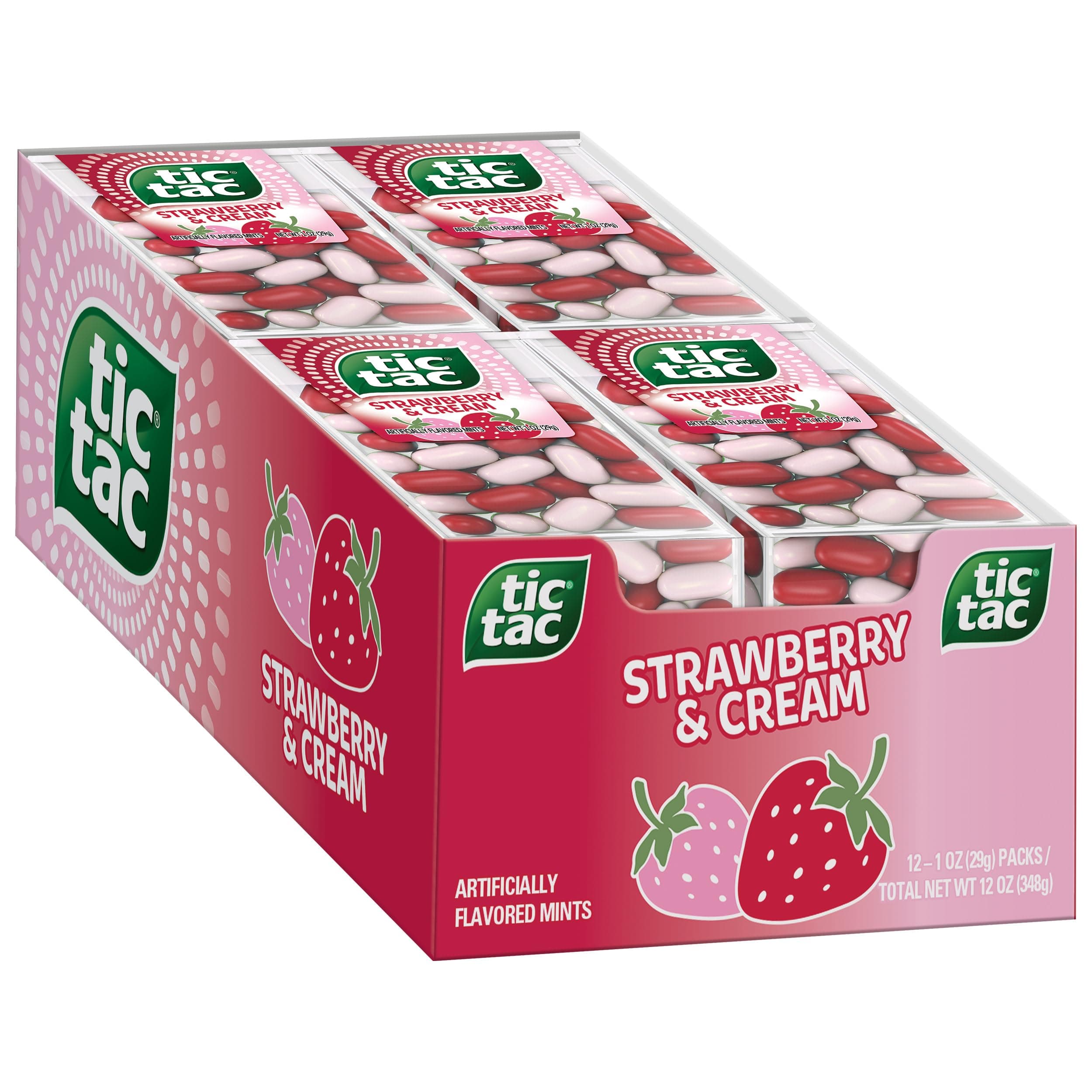 Strawberry & Cream Flavored Mints, Bulk 12 Pack, On-The-Go Refreshment, 1 oz Each