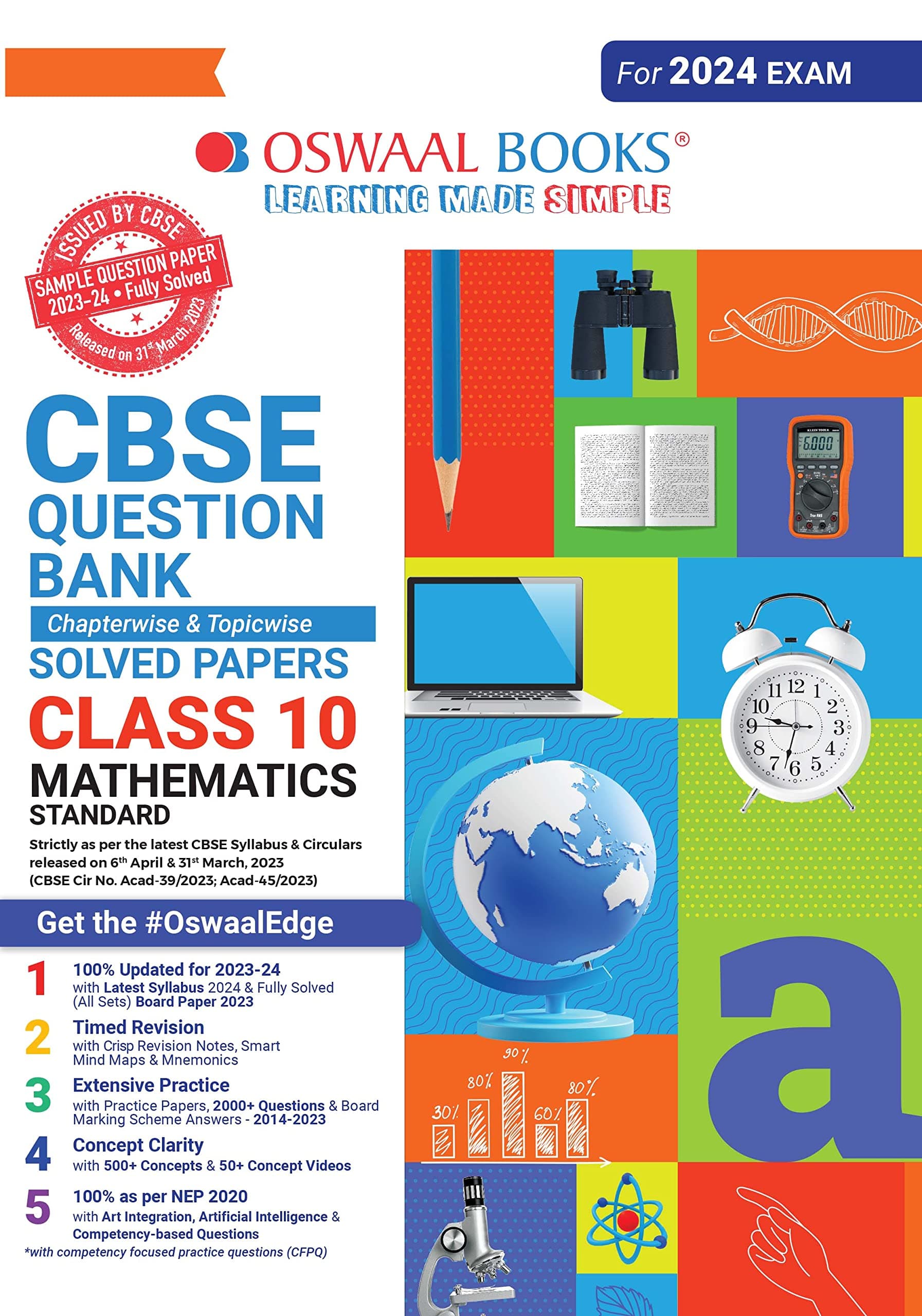 Oswaal Cbse Chapterwise & Topicwise Question Bank Class 10 Mathematics Standard Book (for 2023-24 Exam)
