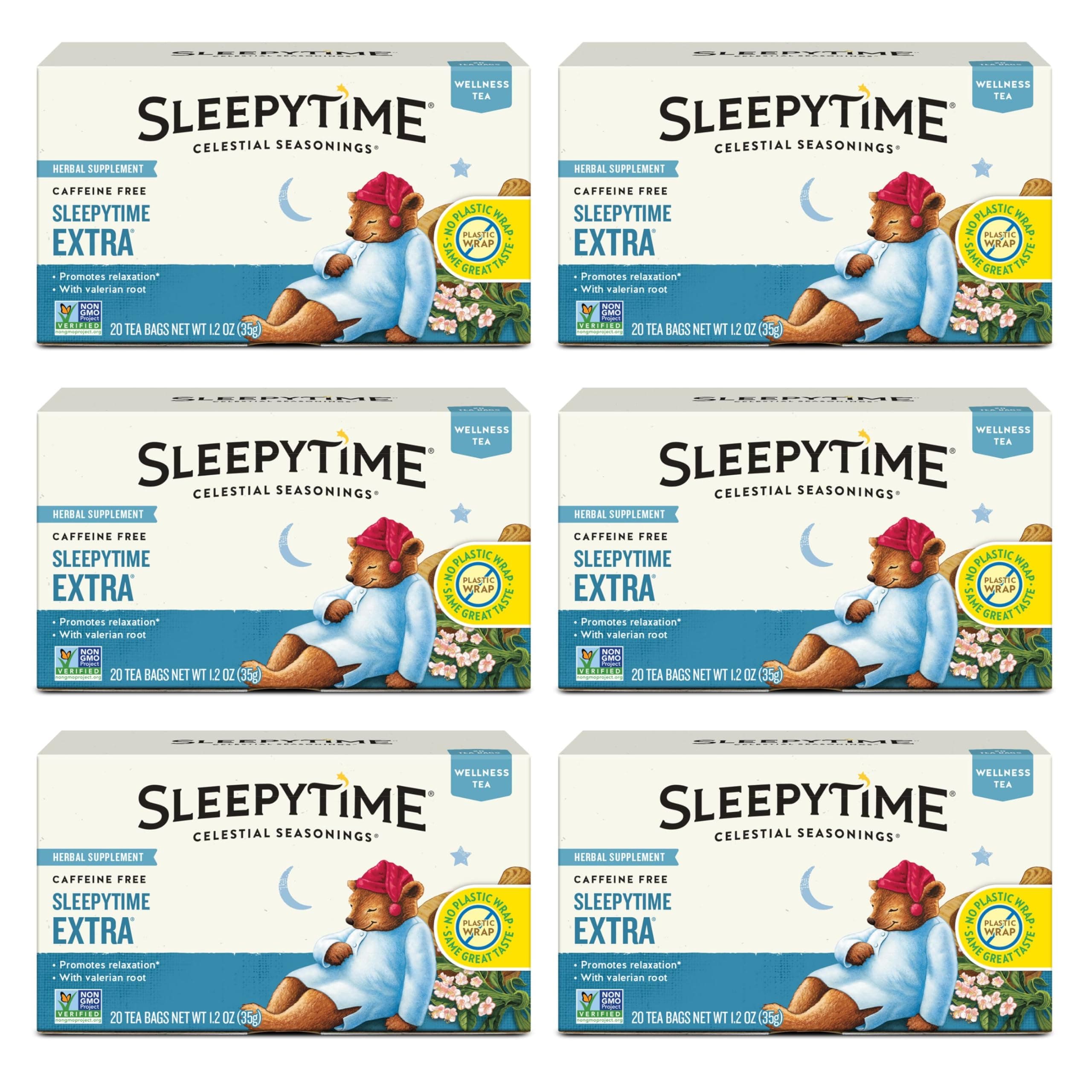 Wellness Tea, Sleepytime Extra, 20 Count Box (Pack of 6)