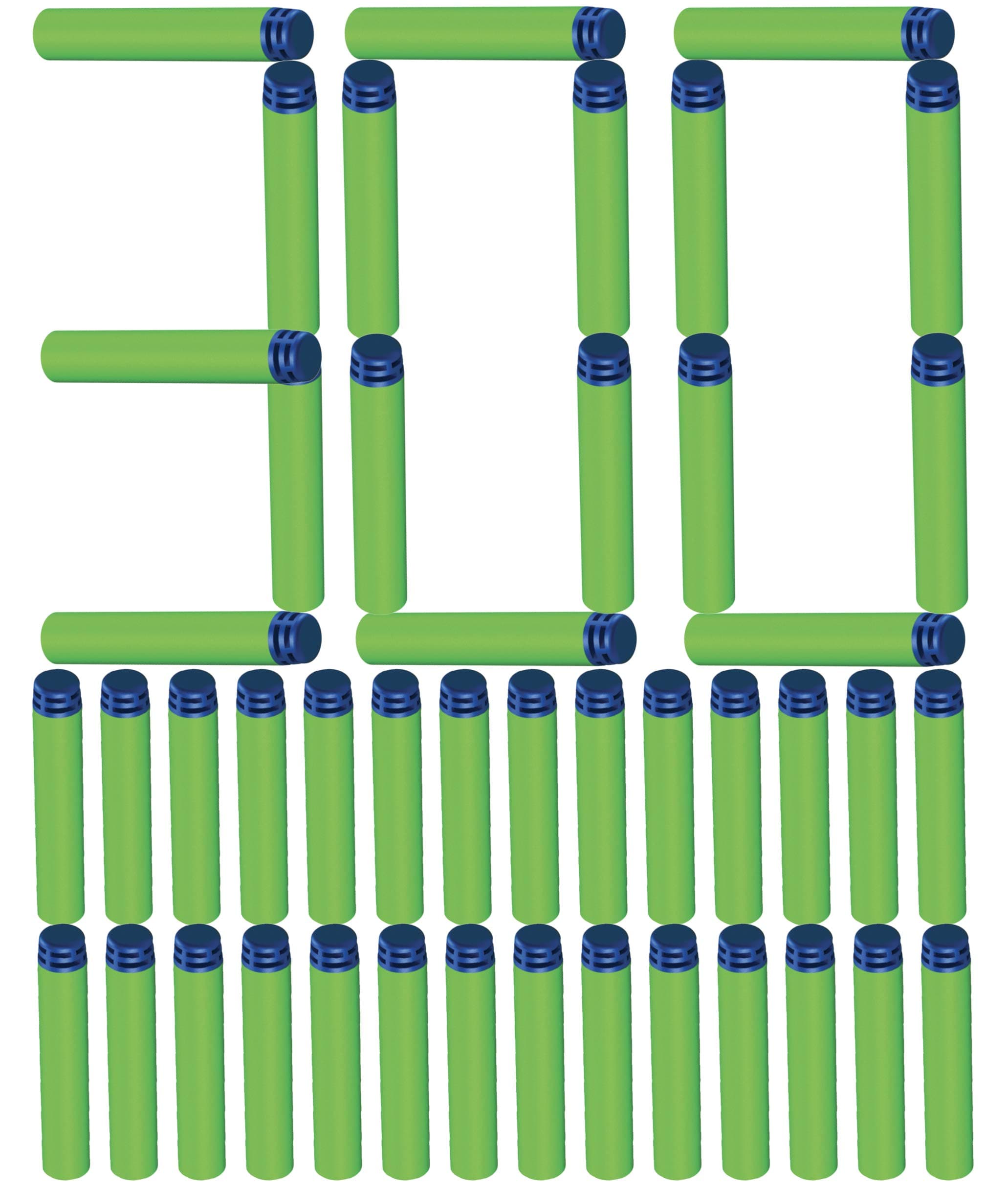 Dart Zone 300 Sureshot Waffle-Tip Darts - Refill Pack for All and Most Standard NERF Dart Blasters by Prime Time Toys, 300 pc, Green