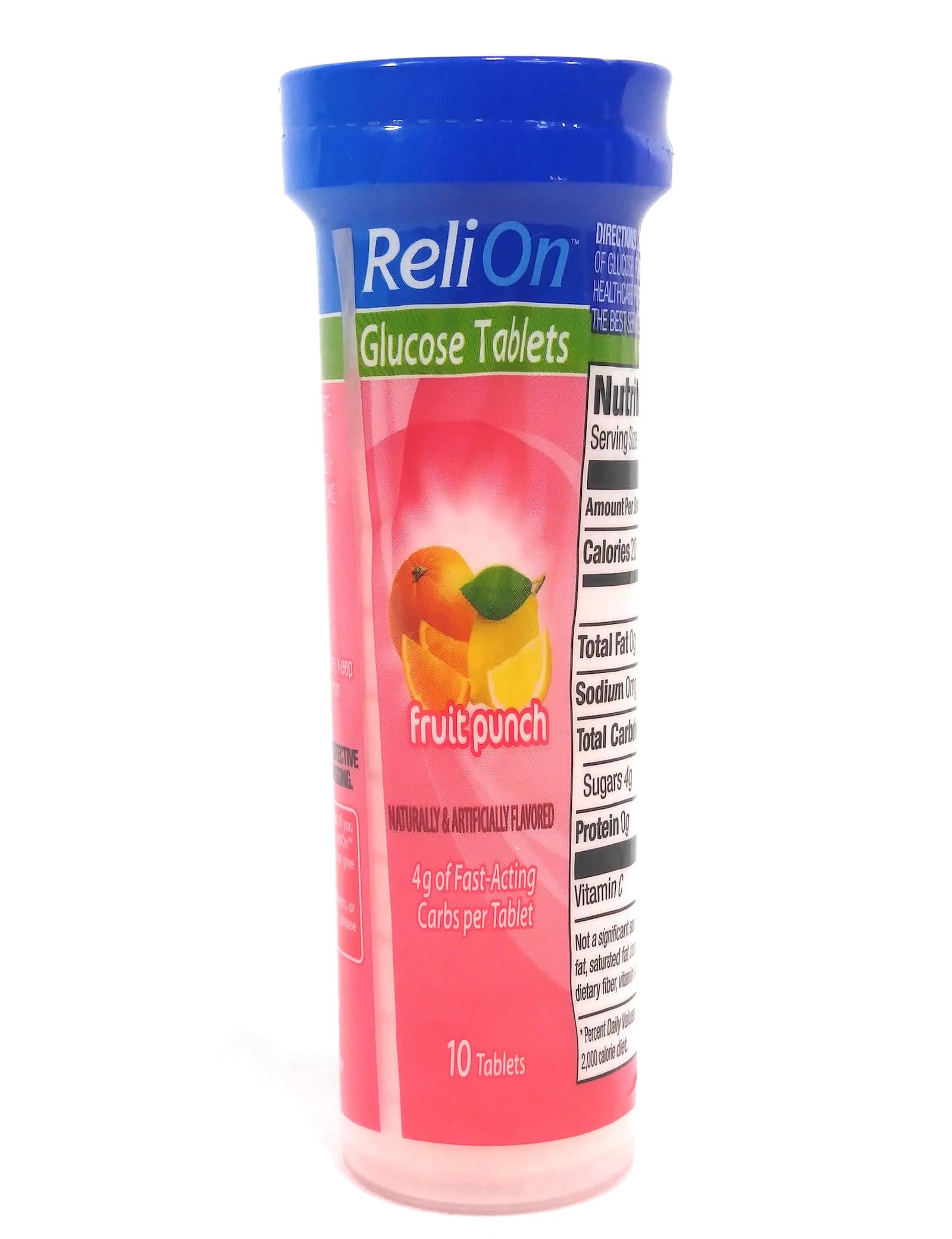 Reli On Glucose Fruit Punch, 10 Tablets, On-The-Go Tube.