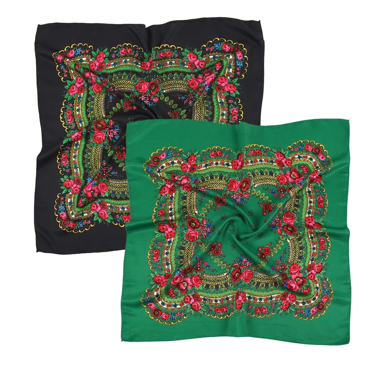 K-Elewon Silk Feeling Scarf Women’s Medium Square Satin Hair Scarf 27.5 x 27.5 inches