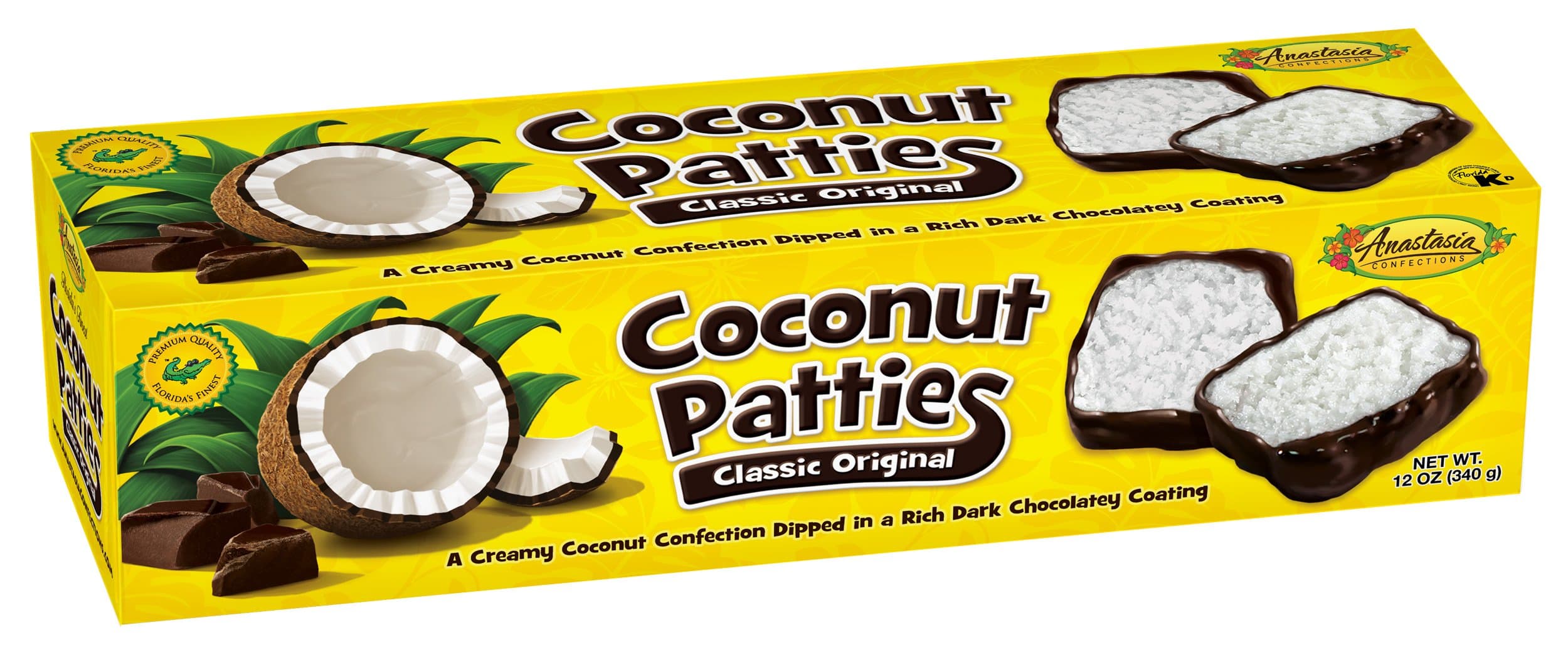Anna's Coconut Patties, Original Flavor, 12 Ounce Box, 9 Individually Wrapped Patties, Kosher