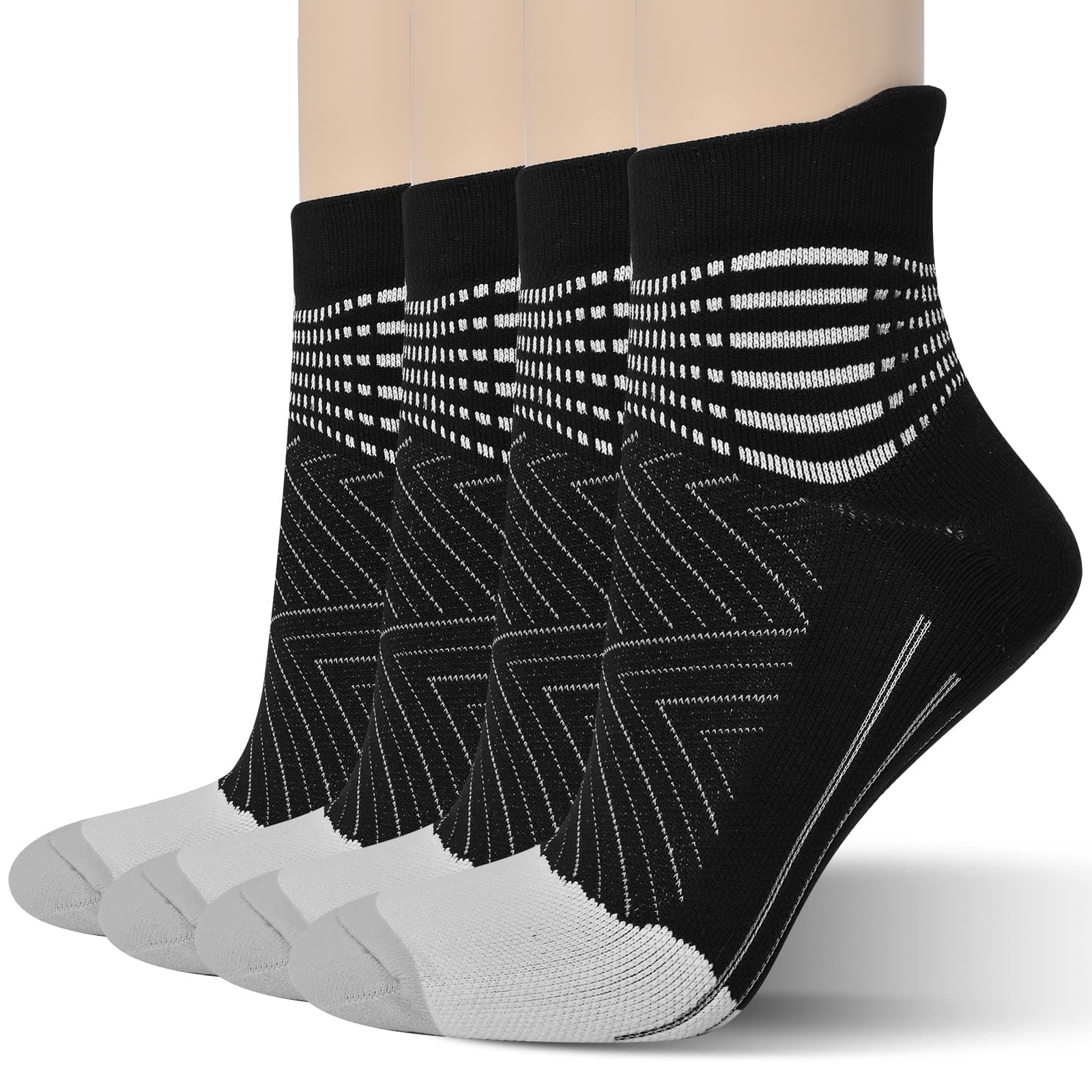 IRAMY Compression Ankle Support Socks Women - Coolmax Wicking, Cushioned Athletic, Plantar Fasciitis Relief 2/3/6 Pairs