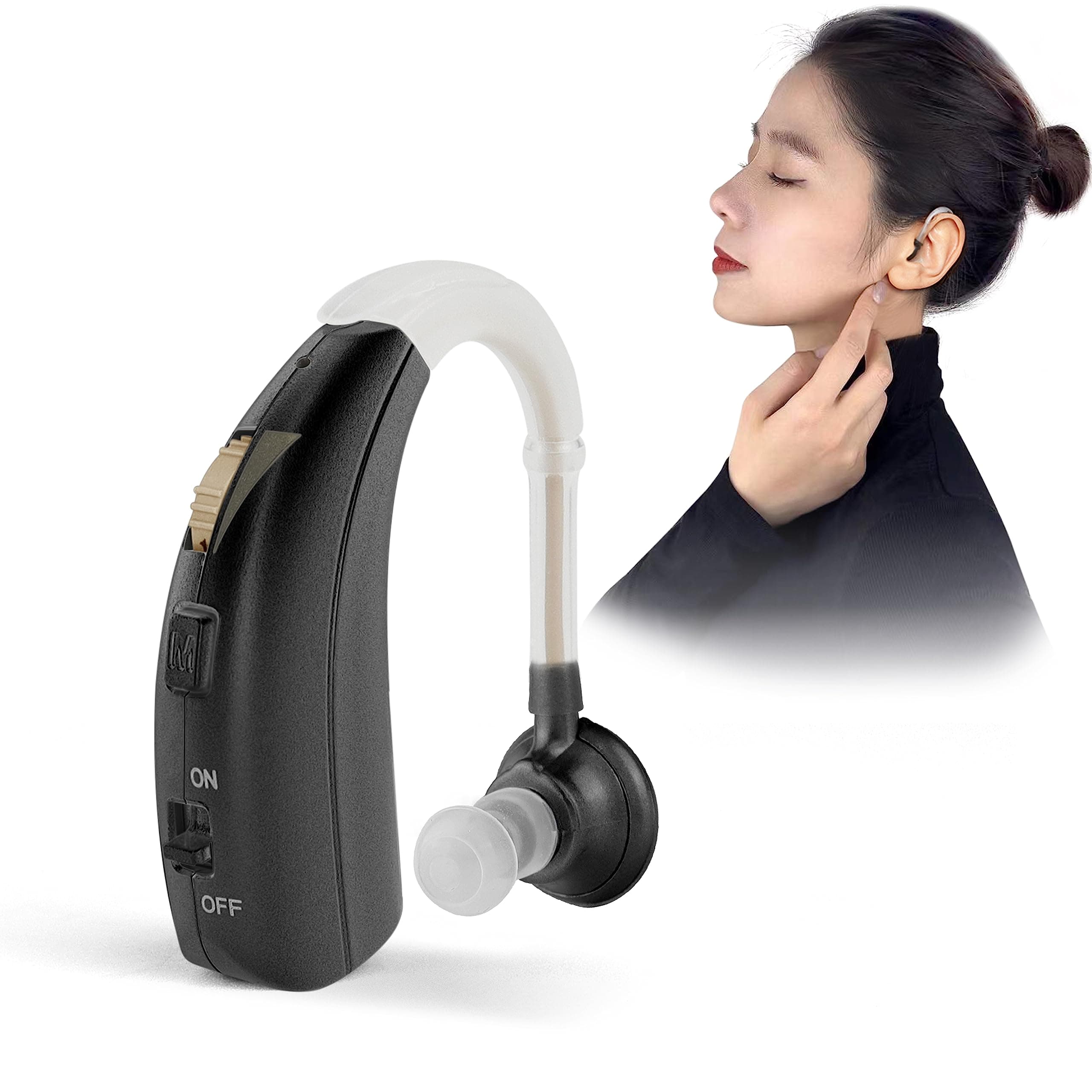 Britzgo Digital Hearing Aids Amplifier Rechargeable with adjustable mode Doctor and Audiologist Designed (Black)
