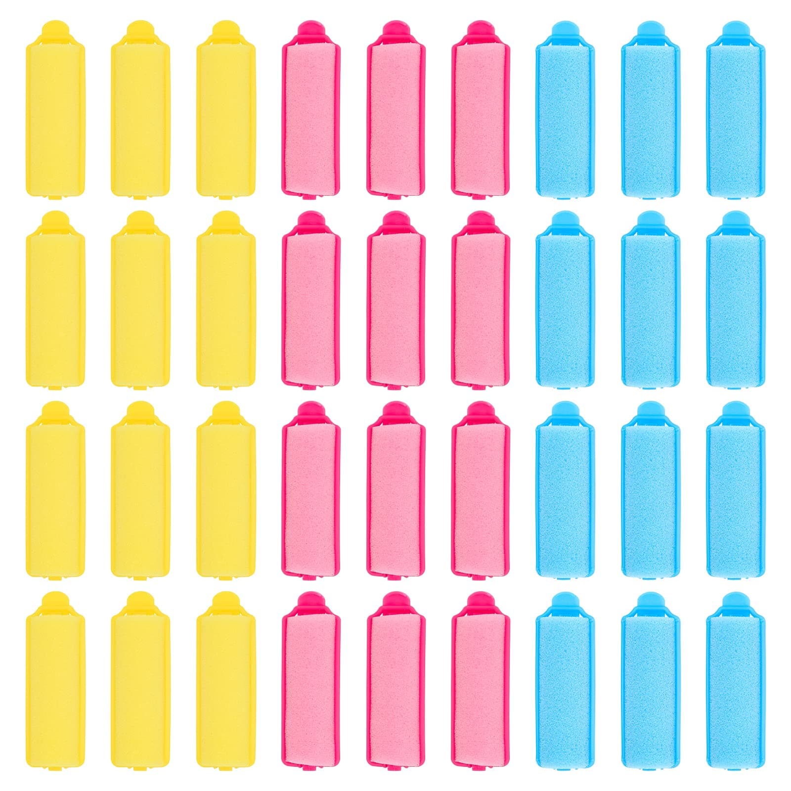 – Foam Sponge Hair Rollers, 36 PCS Soft Curlers for Short Hair, DIY Hair Styling Hairdressing Tools Hair Rollers for Women and Children (Pink, Yellow, Blue) (20mm)