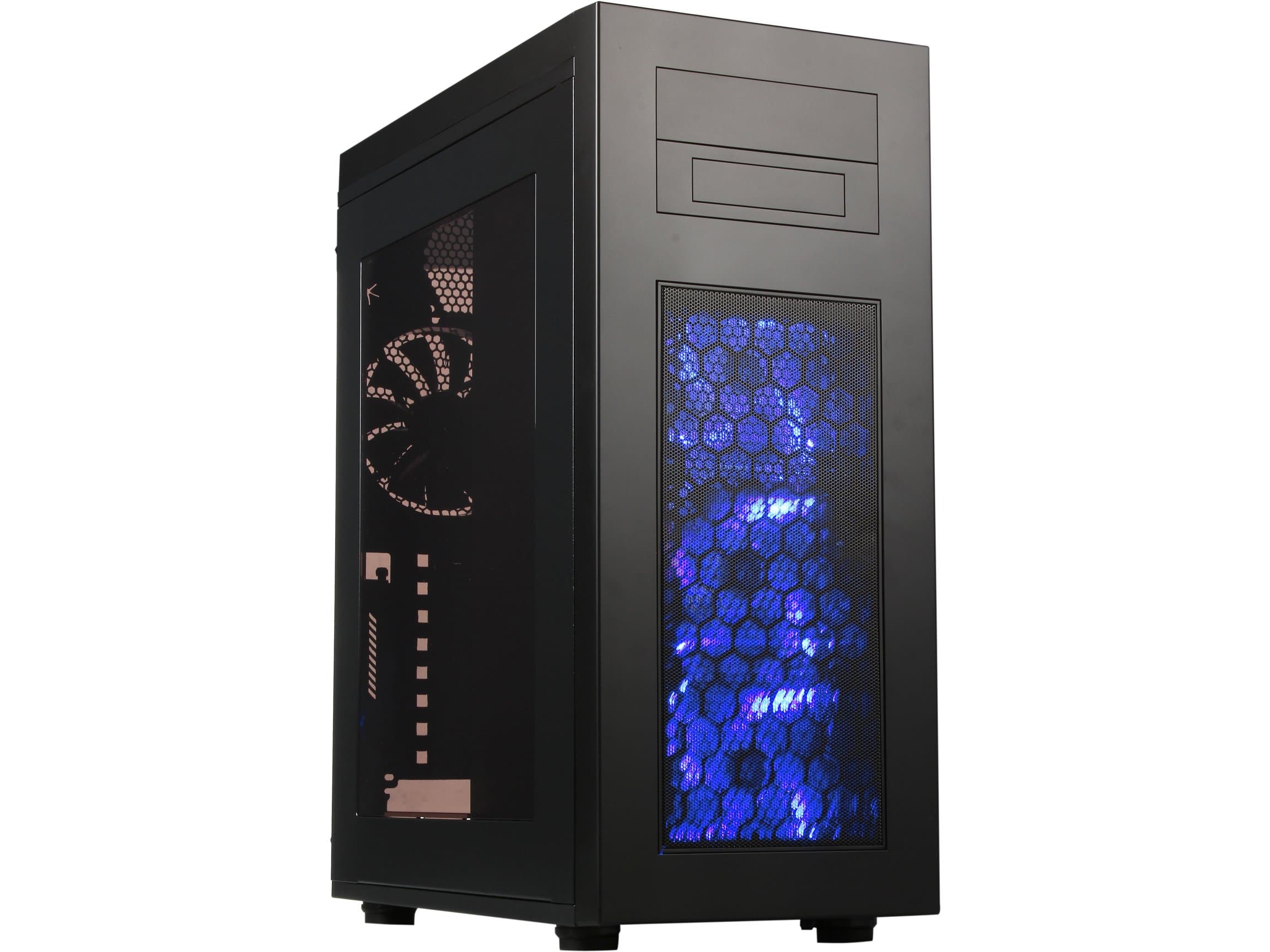 Rosewill ATX Full Tower Gaming PC Computer Case with Blue LED Fans, Supports EATX Motherboards, Supports Dual PSU, Optional 360mm Water Cooling Radiator, Supports up to 7 Fans - Rise Glow