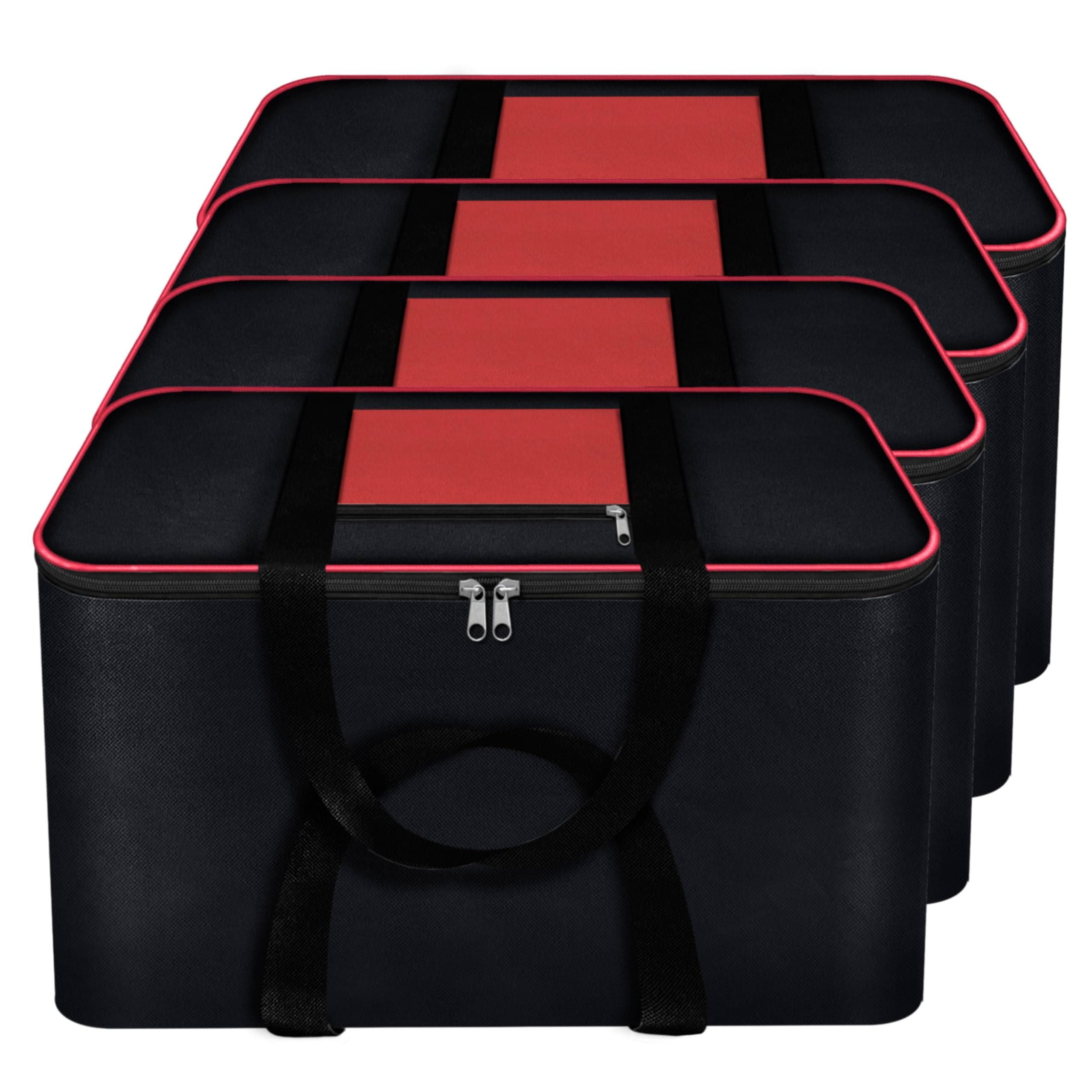 Storite4 Pack Nylon Big Moisture Proof Underbed Storage Bag For Clothes Large (54 x 46 x 28 cm) - Black Rectangular