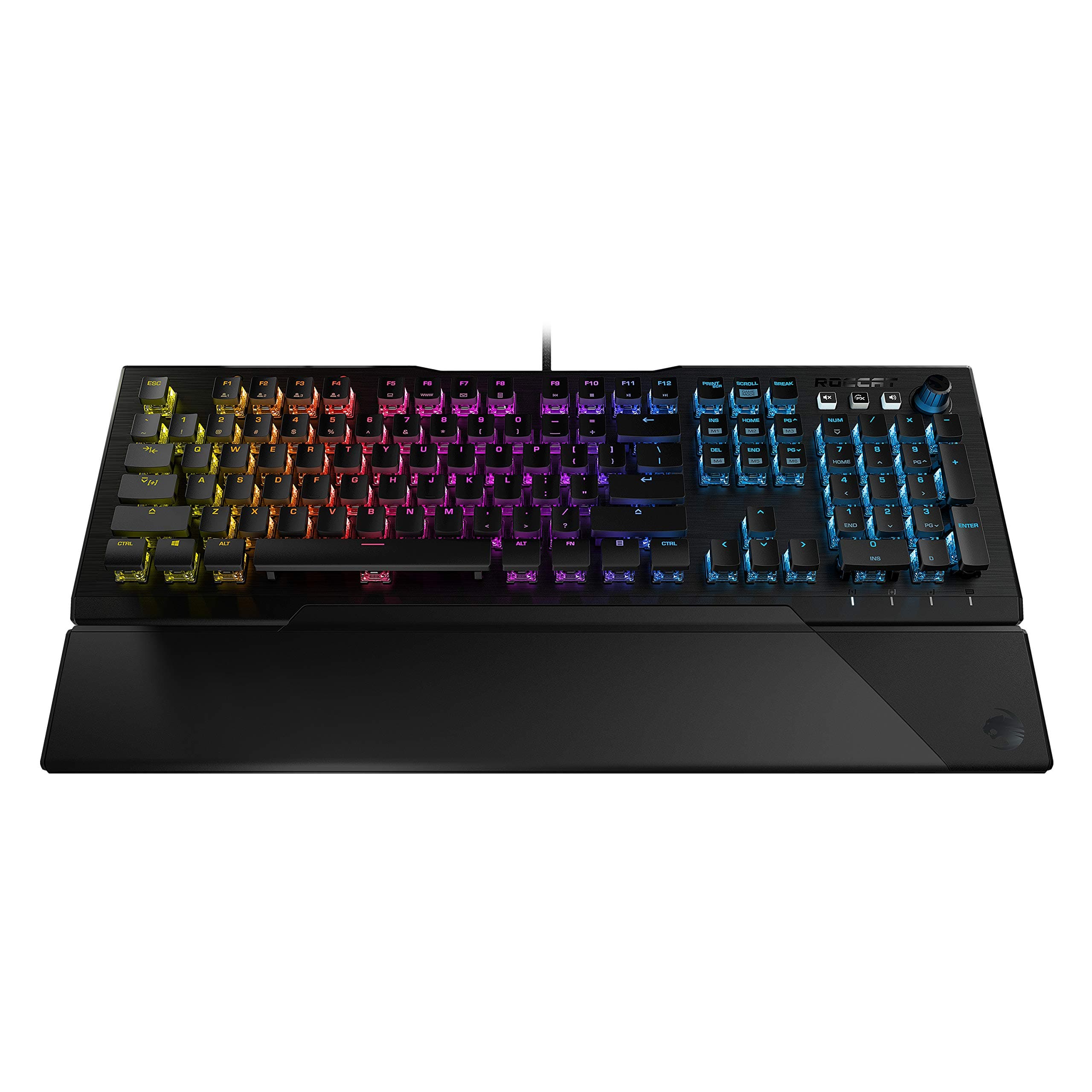 Vulcan 121 AIMO Linear Mechanical Titan Switch Full-size PC Gaming Keyboard with Per-key AIMO RGB Lighting, Anodized Aluminum Top Plate and Detachable Palm Rest – Black