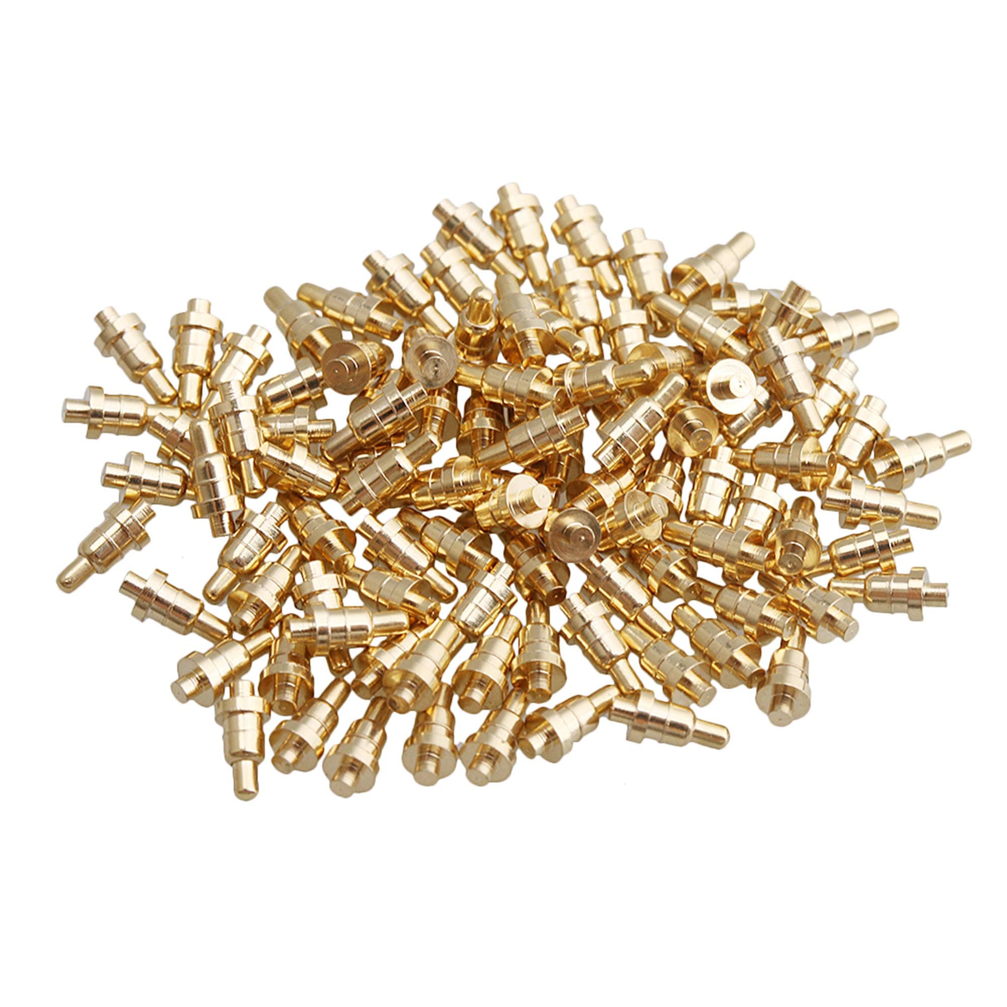 Yibuy 100 Piece Gold Plated PCB Probes Pattern die Part Pin Pogo Pin 1mm Pin Gold-Plated Copper