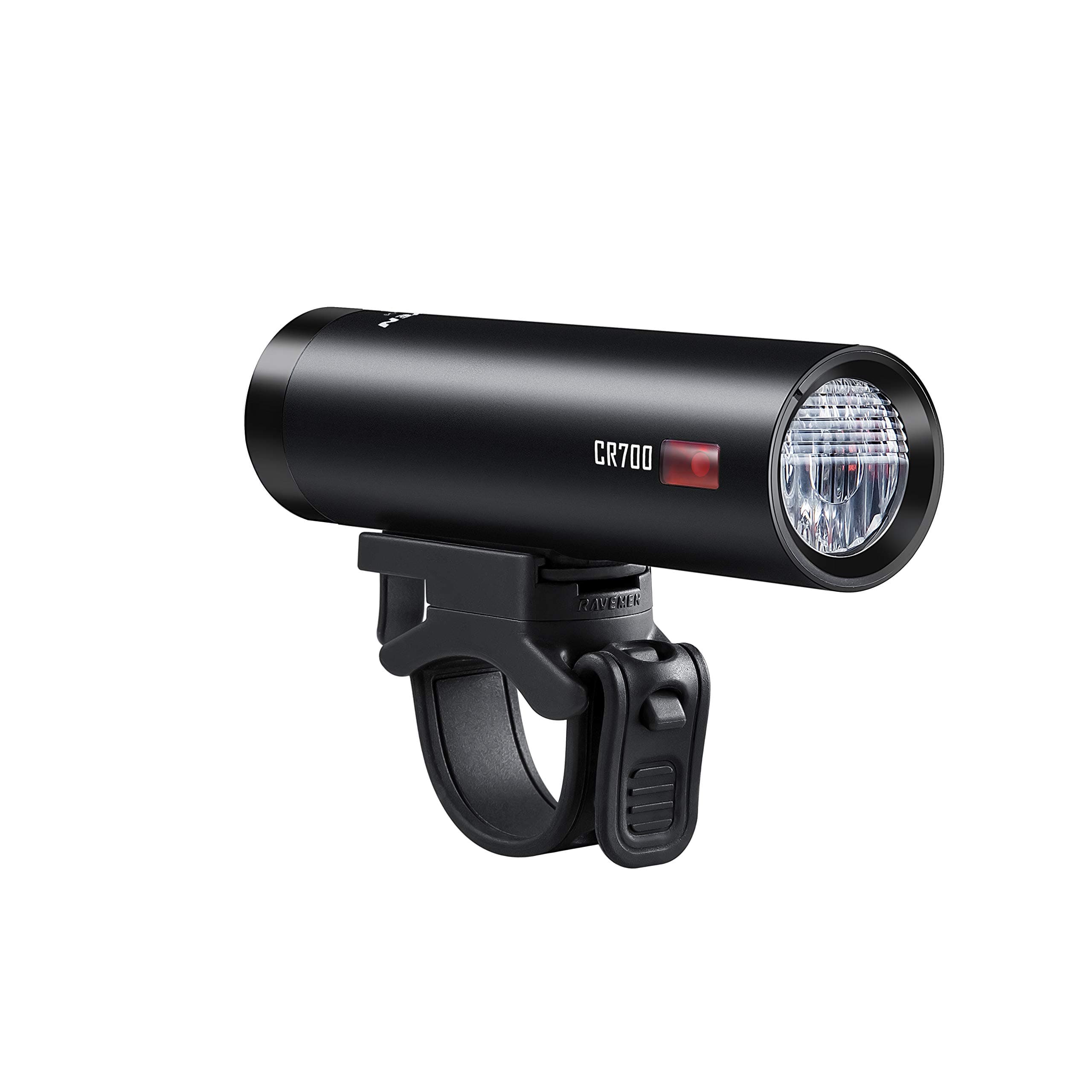 RAVEMEN: CR700 USB Rechargeable DuaLens Front Light with Remote in Matt/Gloss Black (700 Lumens)-BLACK -