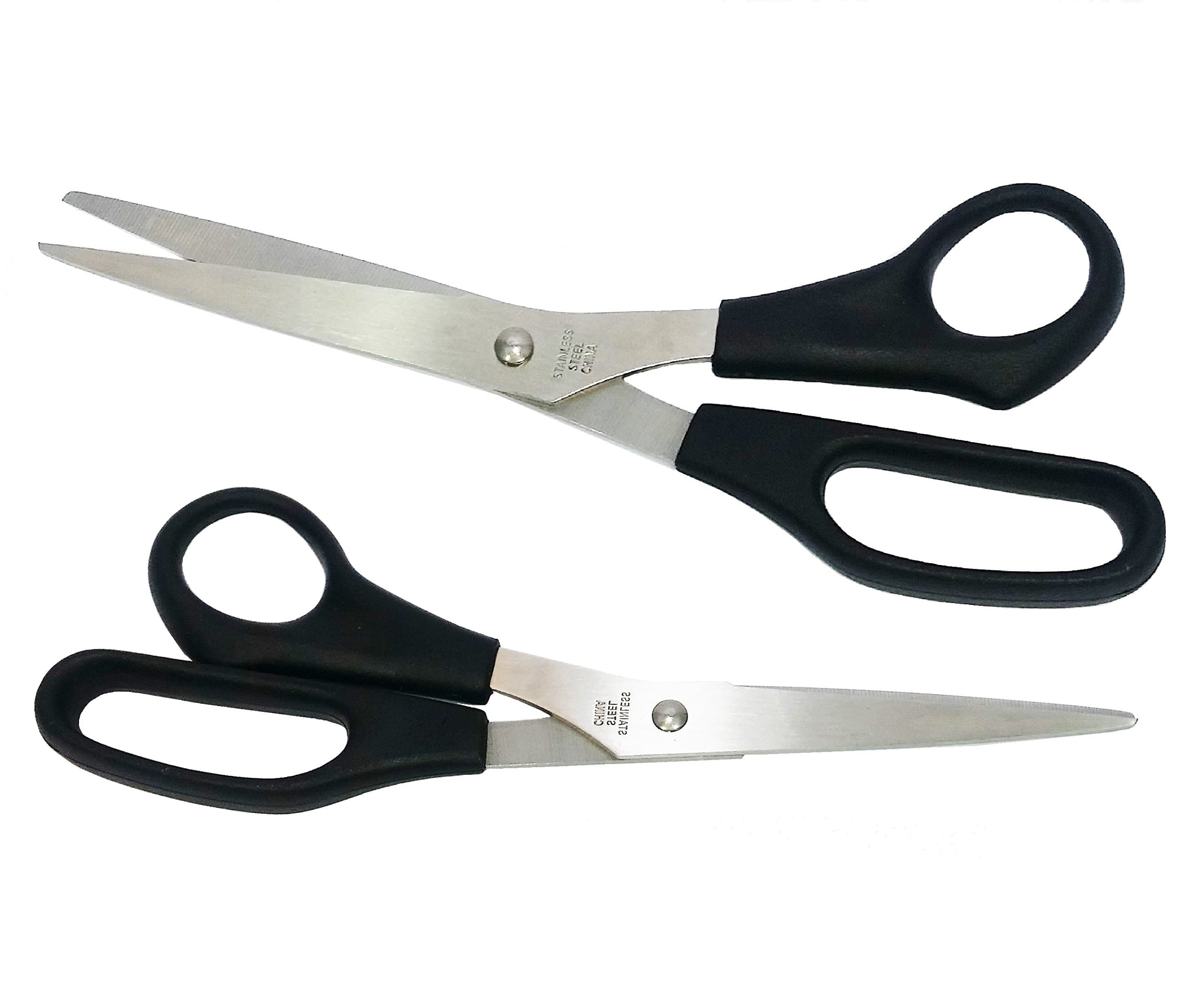 Precision Scissors, Stainless Steel All-Purpose, 8-Inches 2 Pack Black Scissors Tijera