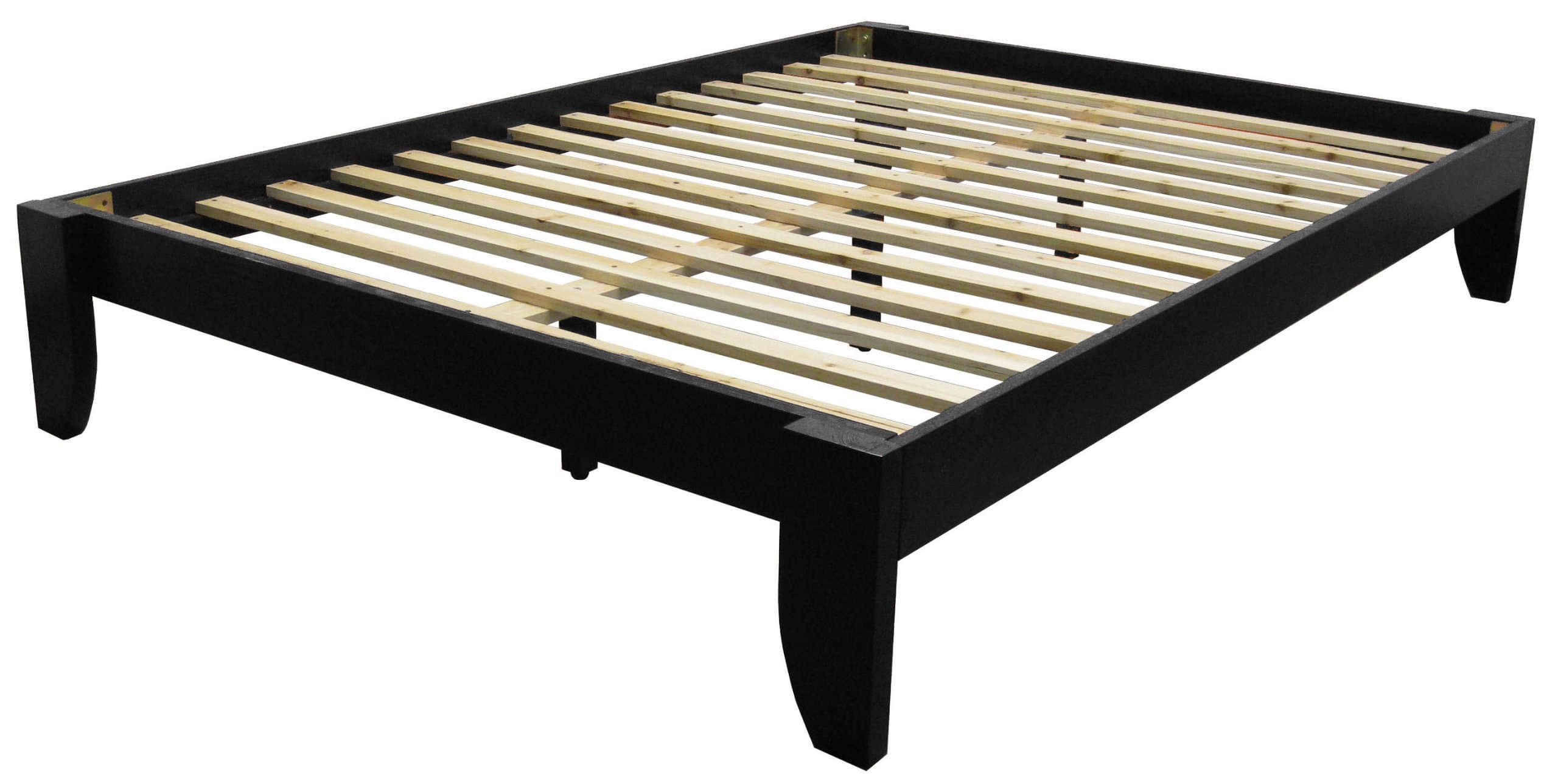Copenhagen All Wood Platform Bed Frame, Queen, Black