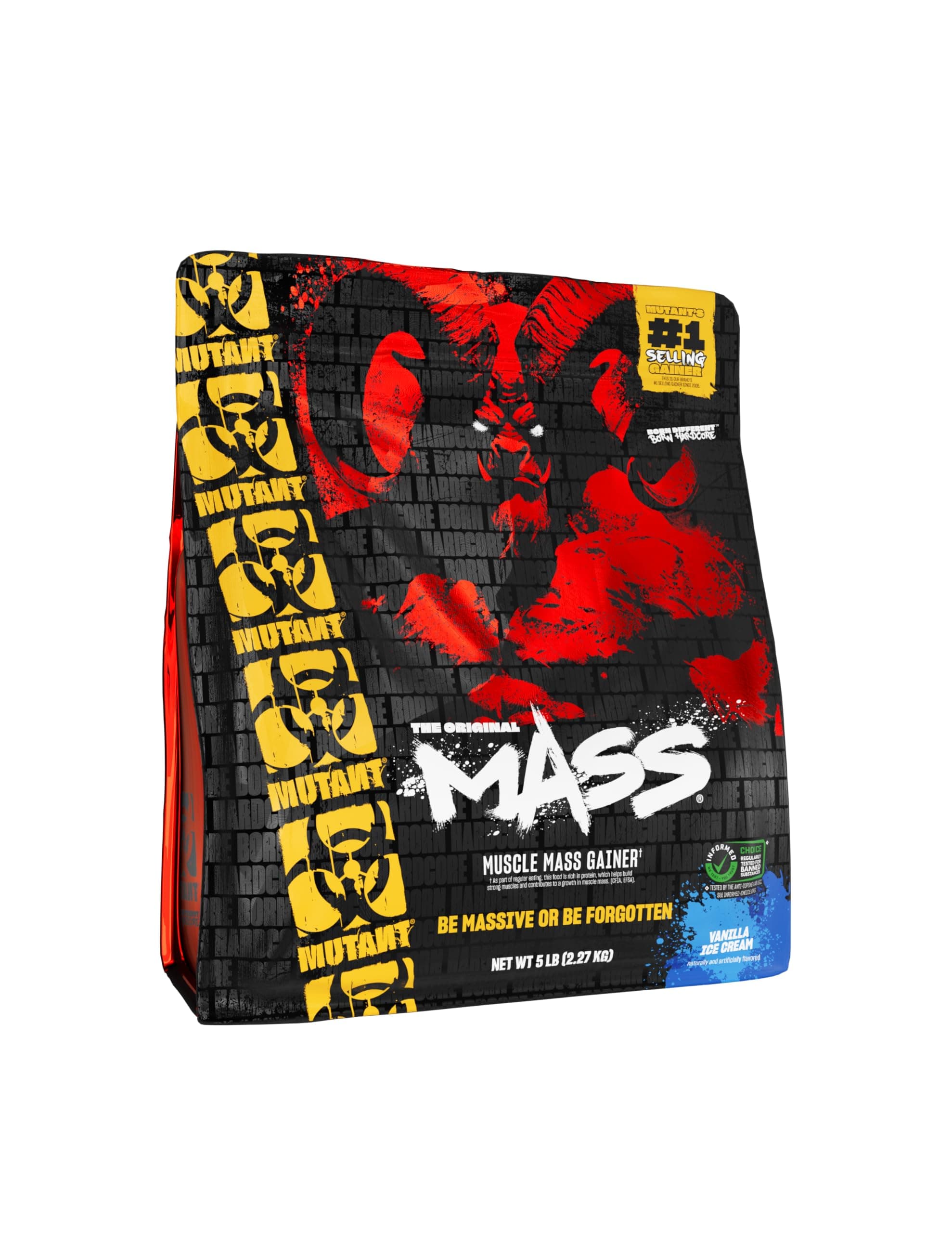 MUTANT Mass Weight Gainer Protein Powder with a Whey Isolate, Concentrate, and Casein Protein Blend, for High-Calorie Workout Shakes, Smoothies and Drinks, 2270g - Vanilla Ice Cream