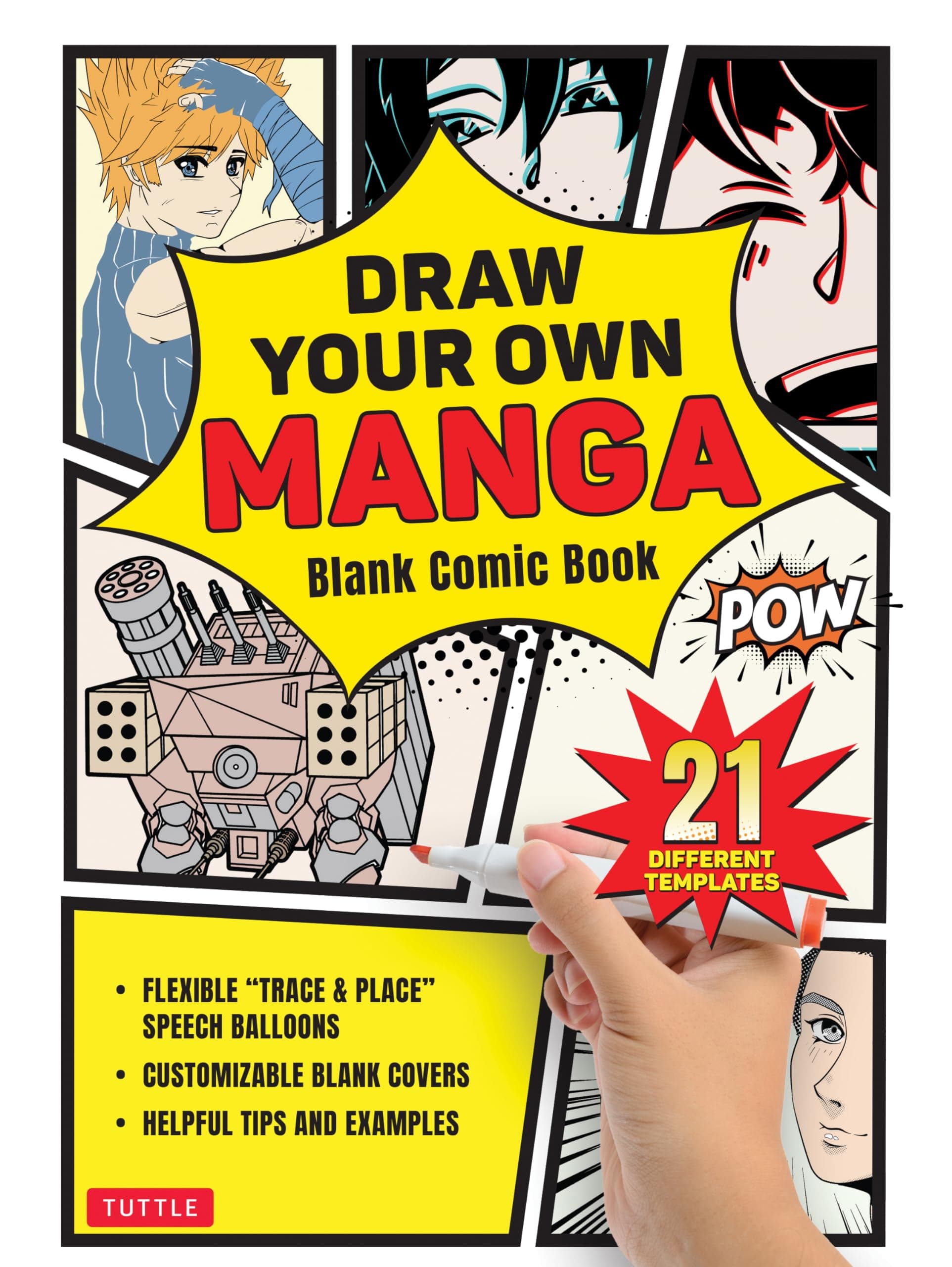 Draw Your Own Manga: Blank Comic Book (with 21 Different Templates)