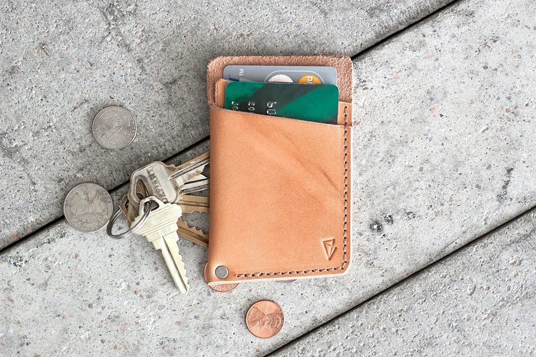 Handmade Slim Wallet: Natural Veg Tan Leather