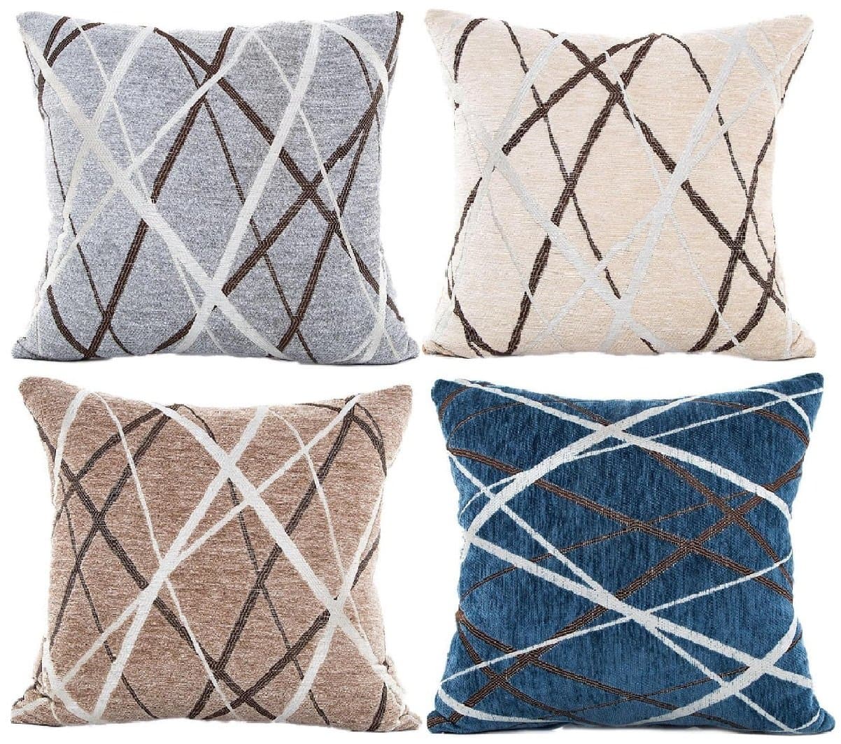 Decemter Throw Pillow Case Covers Embroidery Decorative Cushion Covers Set of 4,18×18