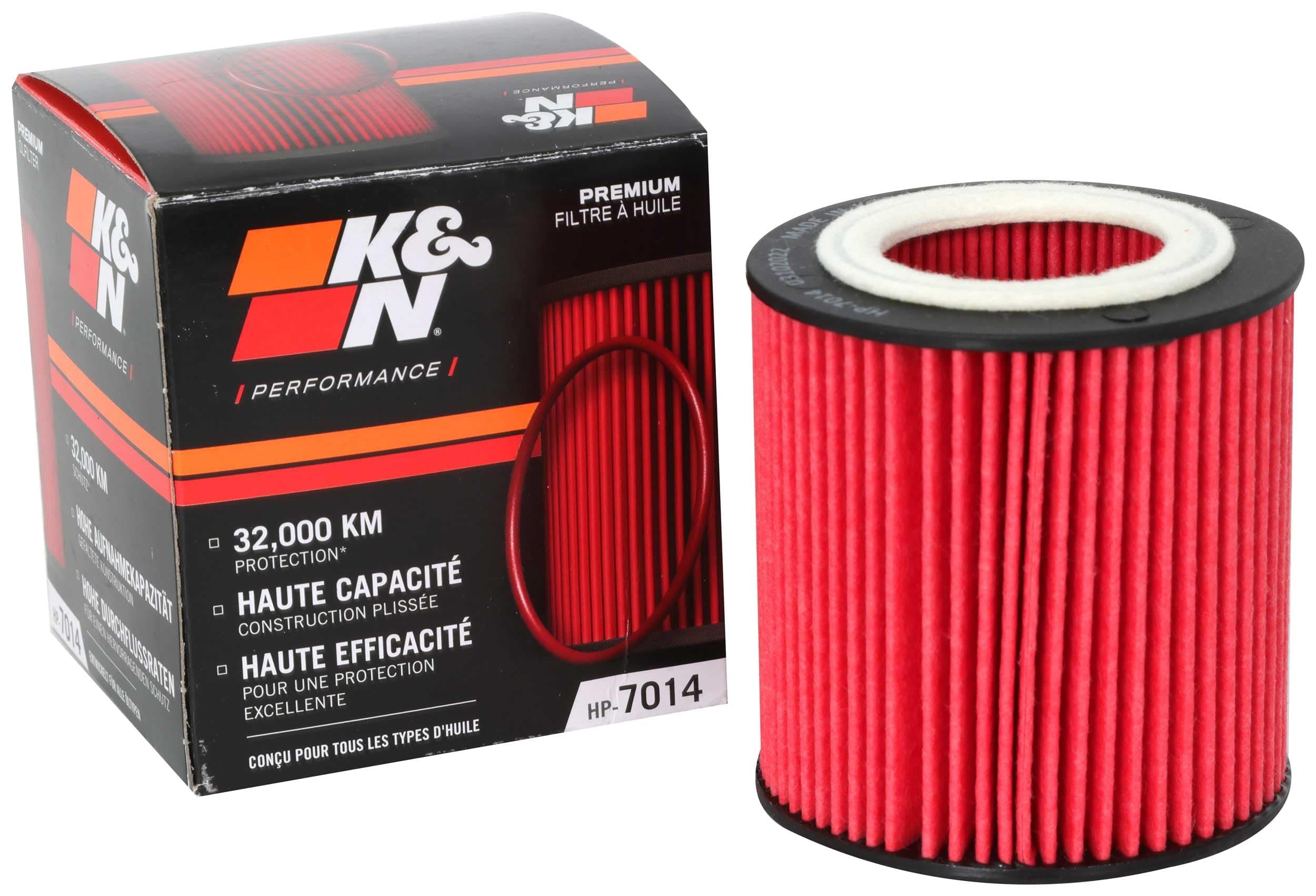 K&N Premium Oil Filter: 20,000 Mile Engine Protection, High Capacity/High Efficiency: Compatible with BMW, (See Product Description for Select Models), HP-7014