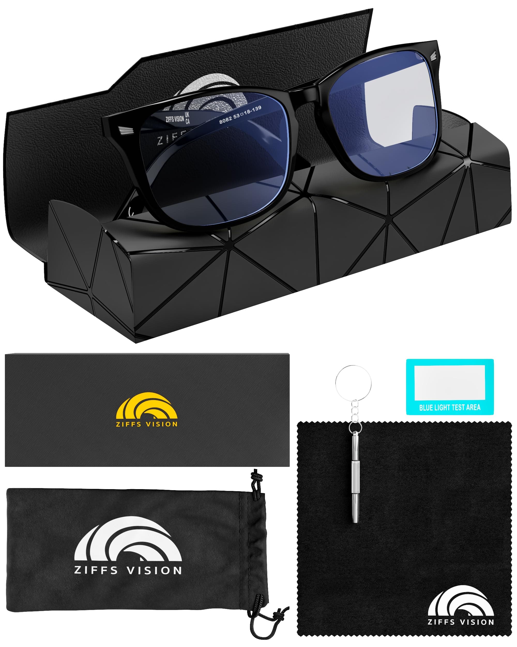 Ziffs Vision® Blue Light Blocking Glasses - Gaming Glasses - Premium Magnetic case & Accessories - Blue Light Glasses Women & Men - British Brand…