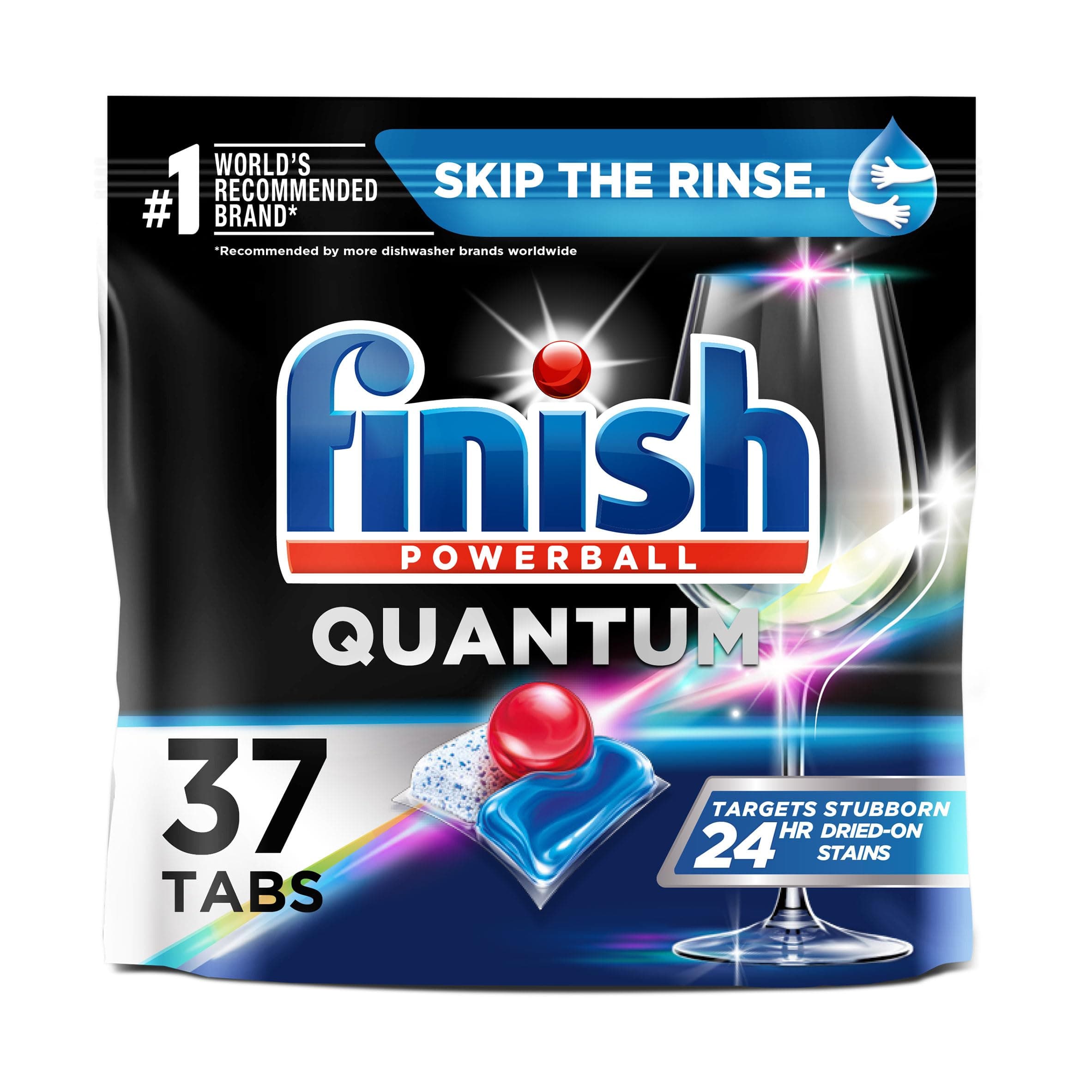 Finish - Quantum with Activblu technology - 37ct - Dishwasher Detergent - Powerball - Ultimate Clean and Shine - Dishwashing Tablets - Dish Tabs (Pack of 1)