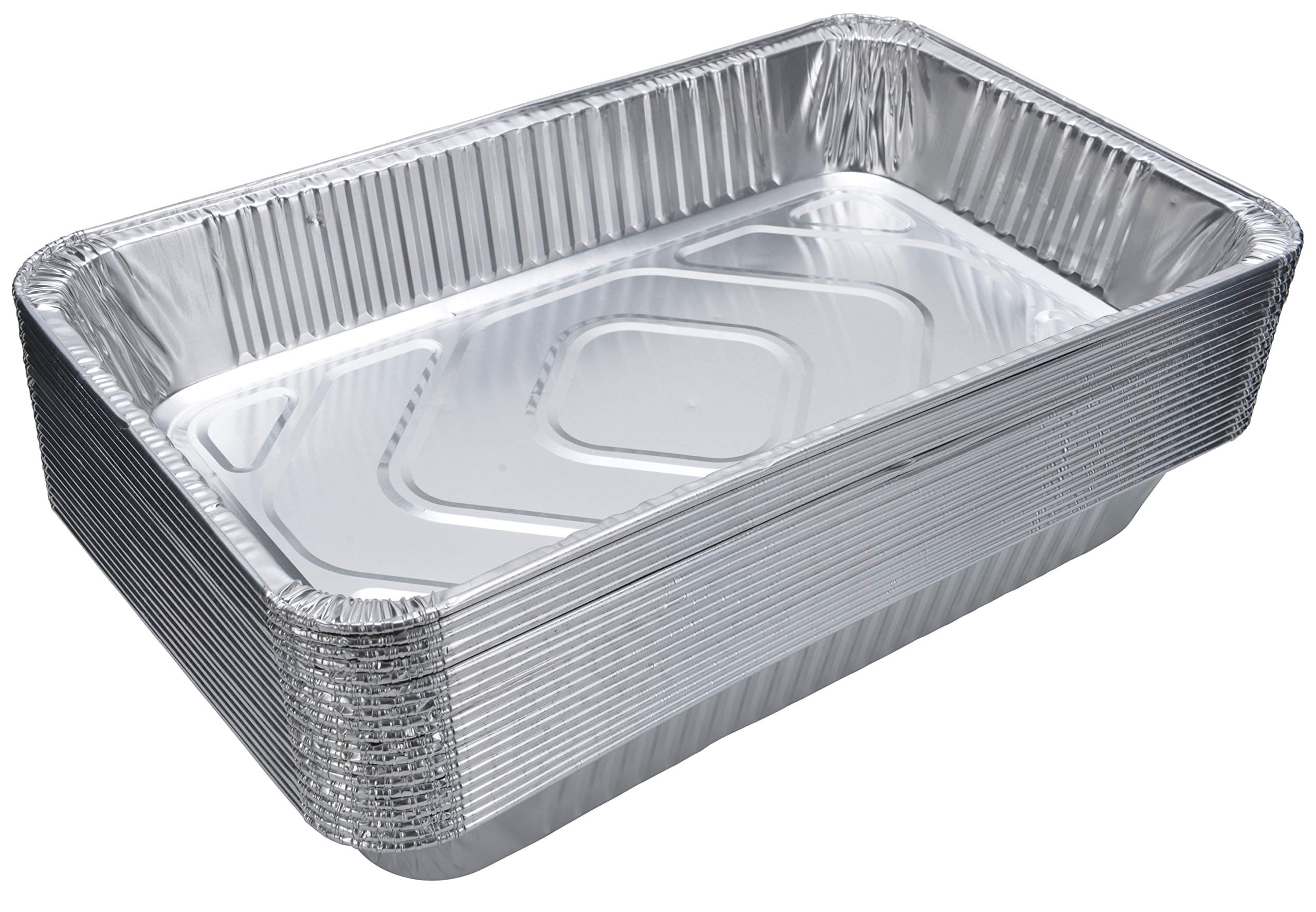 DOBI (15-Pack Full-Size Deep Chafing Pans - Disposable Aluminum Foil Steam Table Deep Pans, Large Size - 20 1/2" x 12 1/2" x 3 1/4"