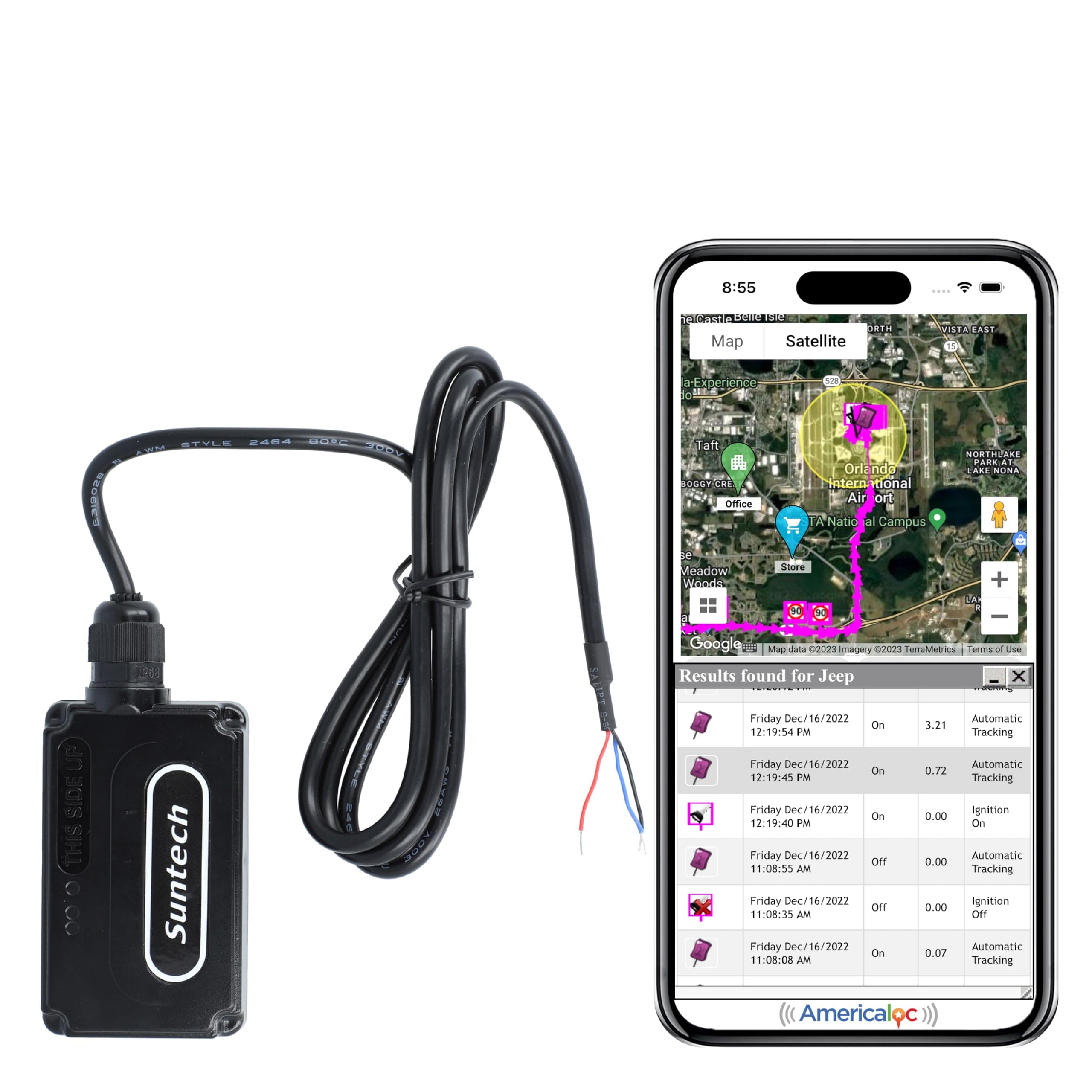 Americaloc ST4340 GPS Tracker. First 3 Months Already Included. Detects Harsh Driving, Speeding, Ignition, Tampering, Motion. FCC Certified. Easy Install. Hardwired. 8V - 33V.