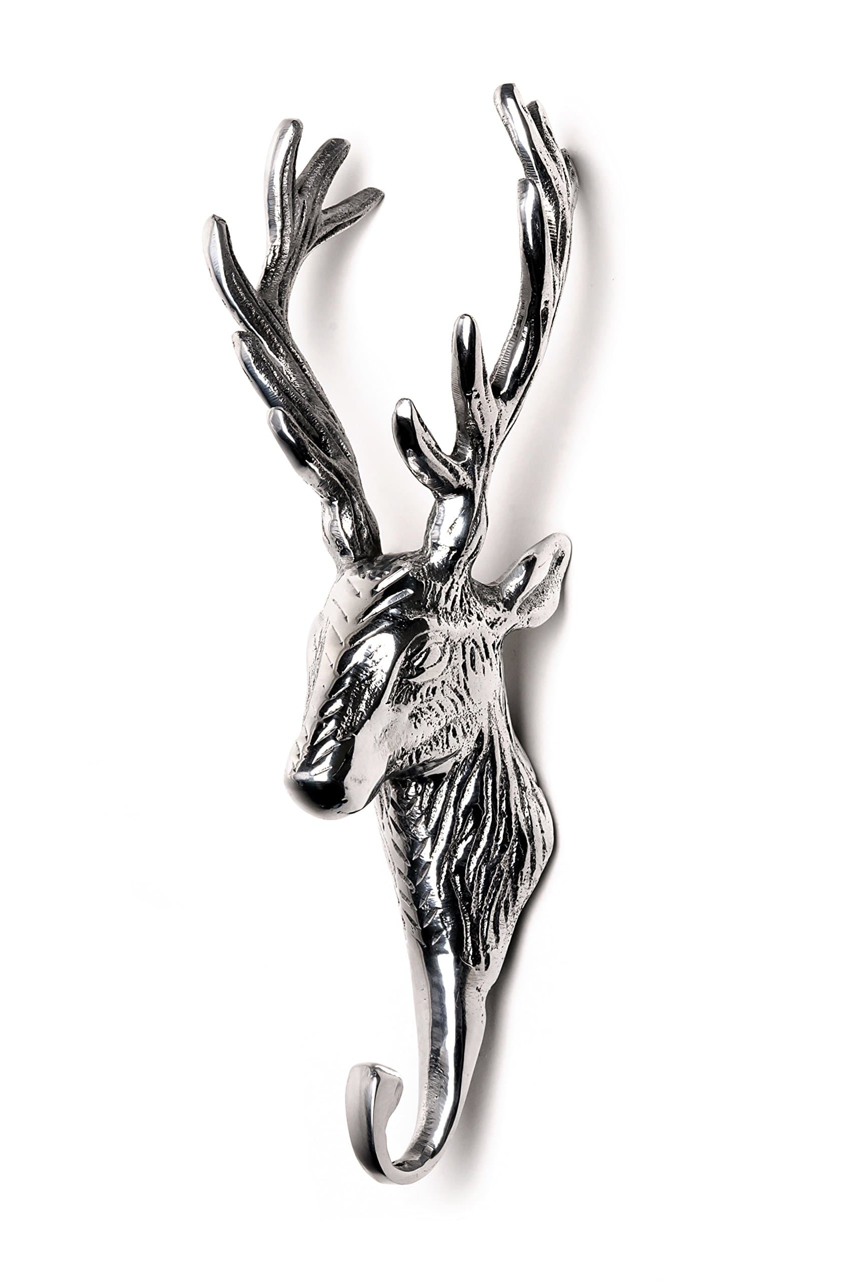 Headbourne HR0204C Stag Head Wall Mount Hook Rack, 1, Chrome Finish