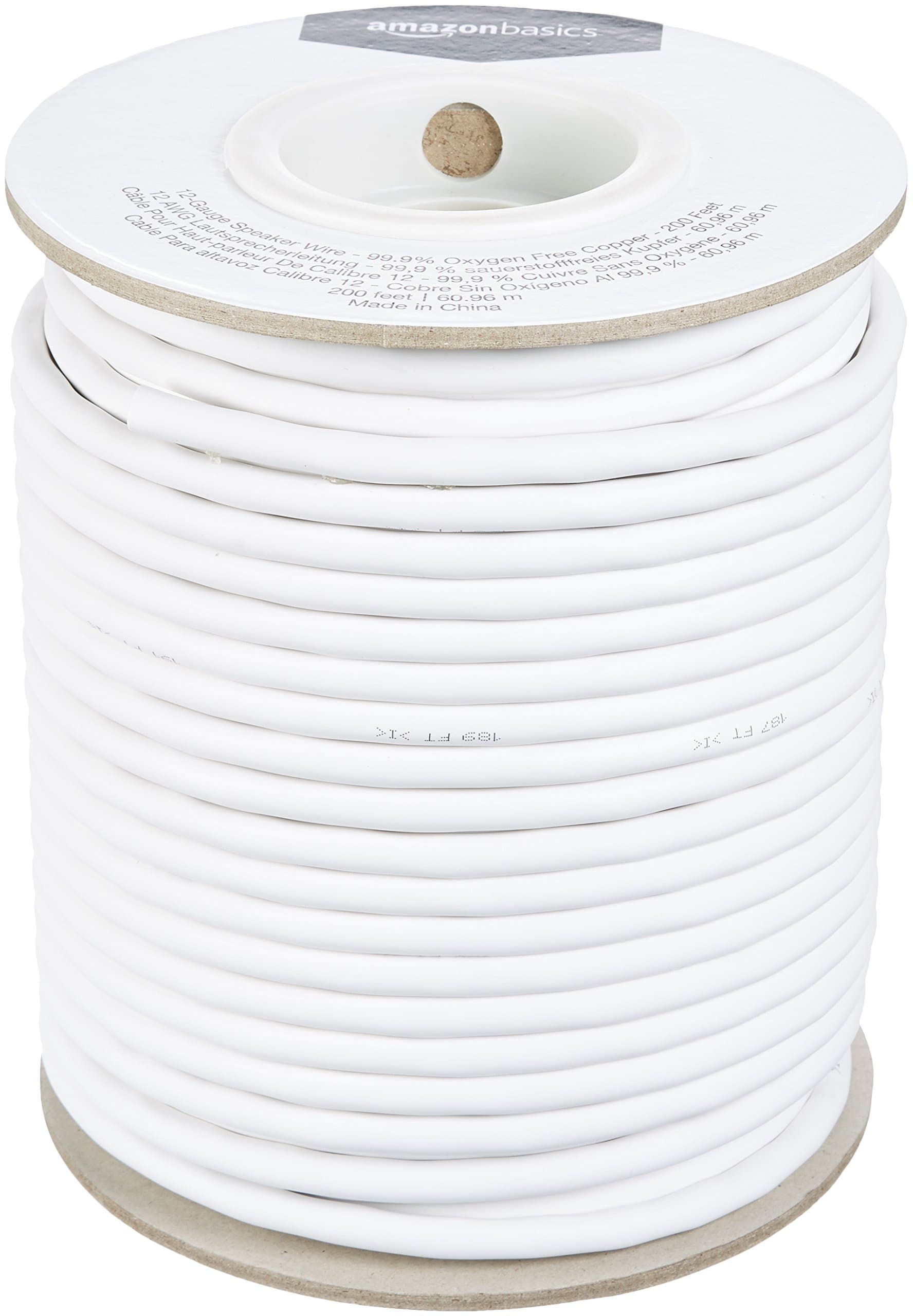 Amazon Basics 12-Gauge Speaker Wire - 99.9% Oxygen Free Copper, 61 m