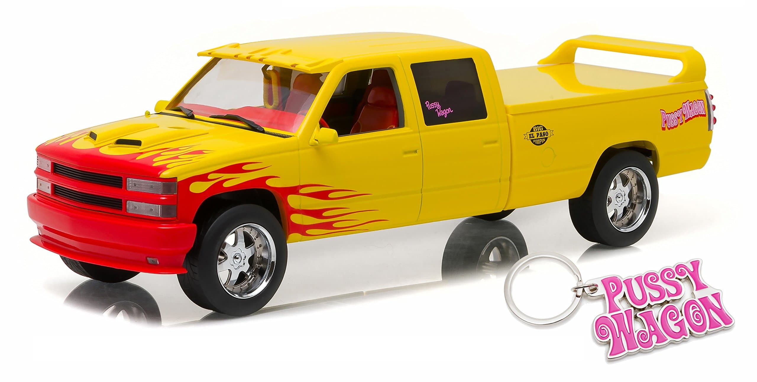 GreenLight 19015 Artisan Collection- 1997 Custom Crew Cab Silverado Kill Bill "Pussy Wagon" Vehicle with Keychain (1:18 Scale)