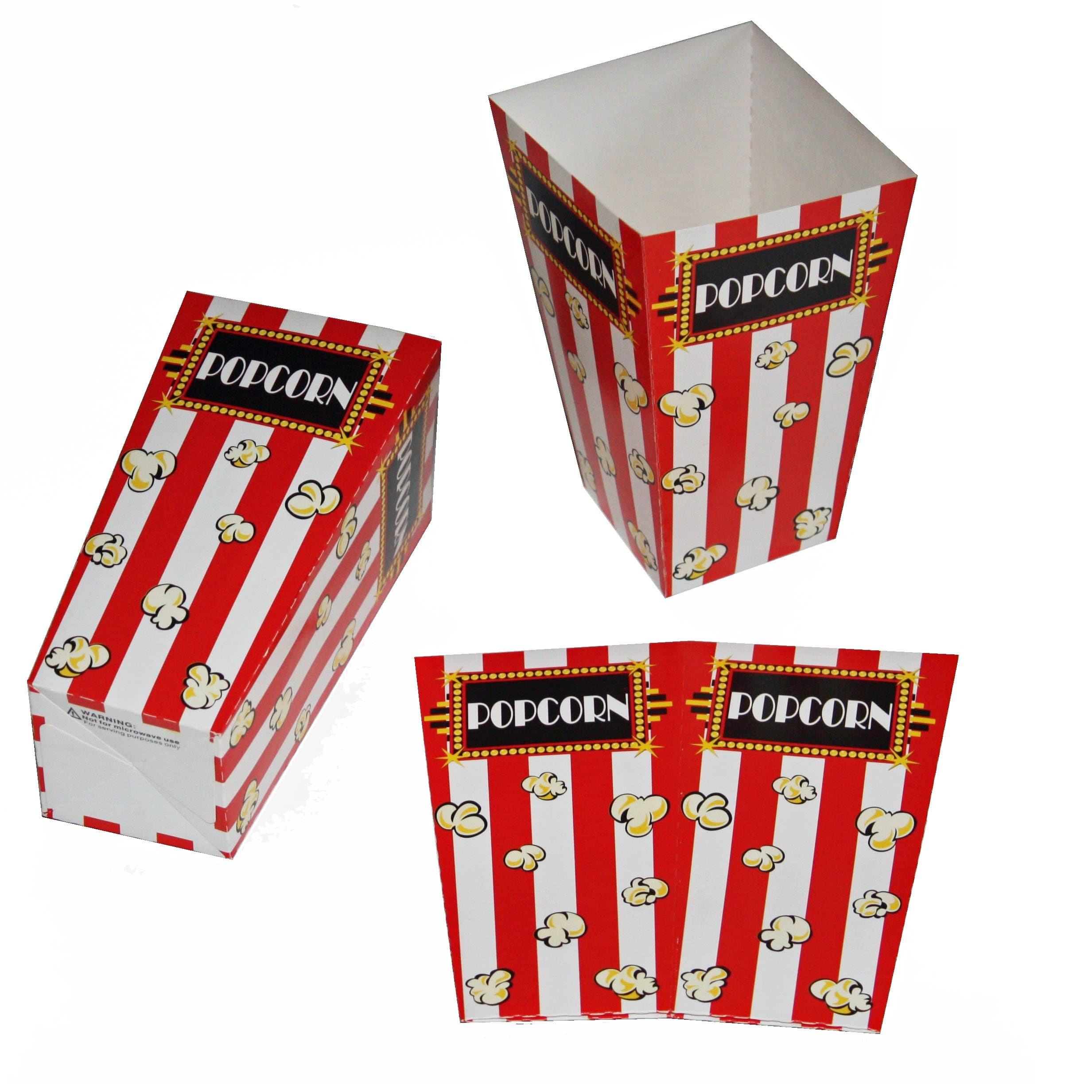 Popcorn Boxes- Set of 10 Individual Disposable Containers