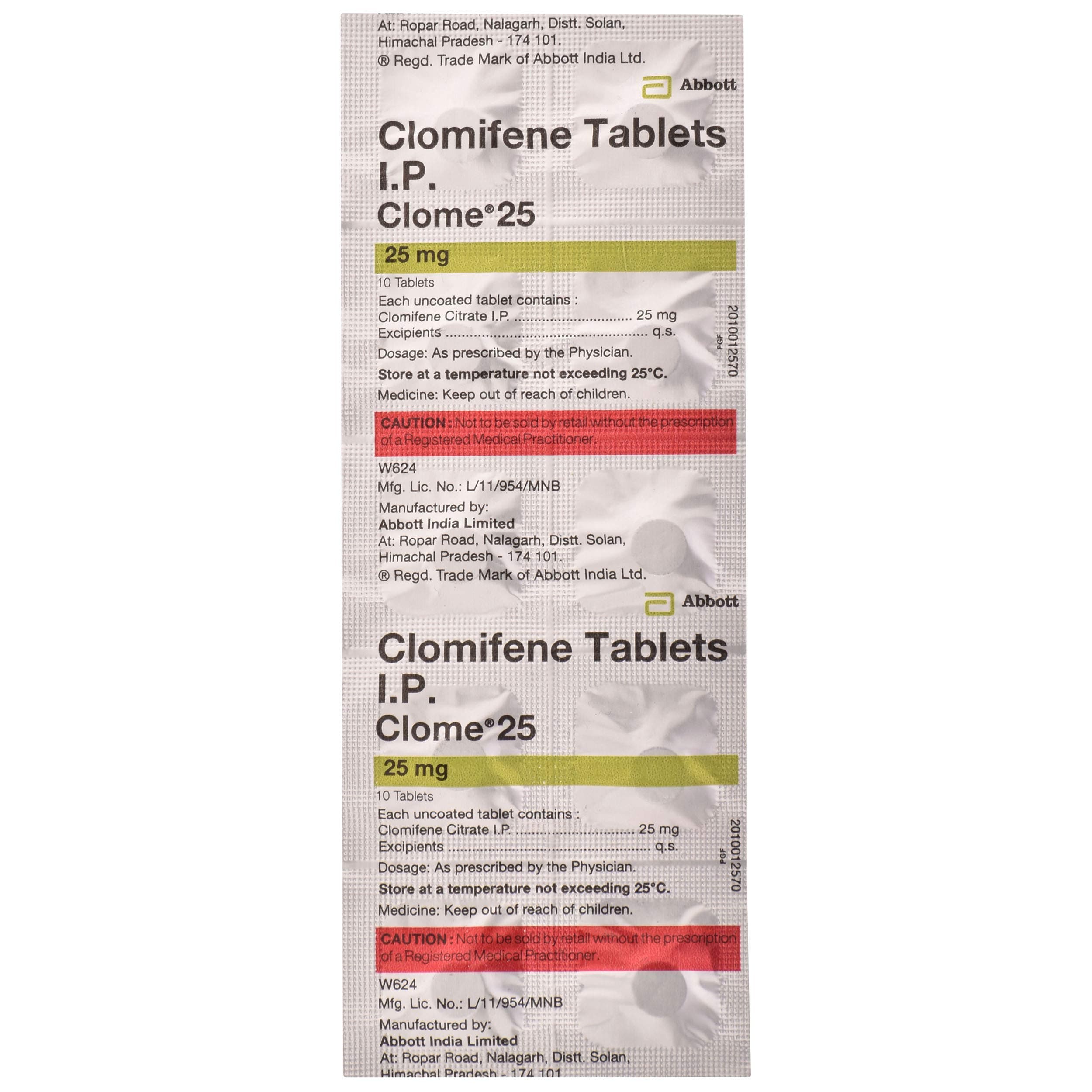 Clome 25 - Strip of 10 Tablets