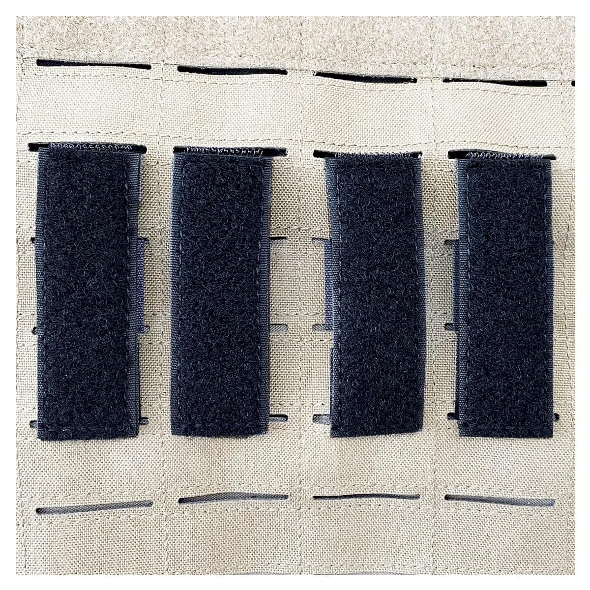 Molle Strips for Attaching Tactical ID Patches - 3-Inch High, Display Badges - 4-Count (Black)