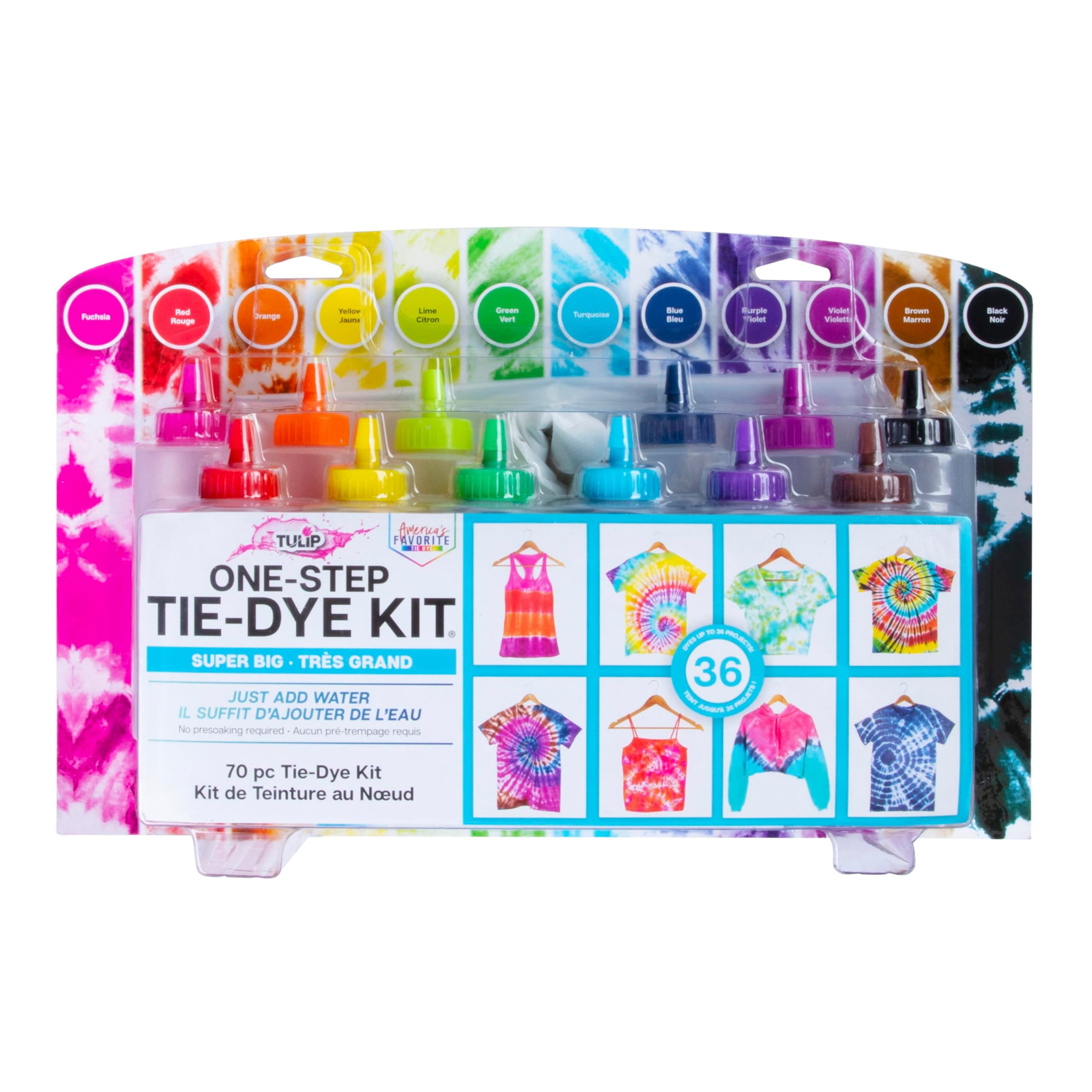Tulip One Step 12 Colour Super Big Tie-Dye Kit - Set of 70