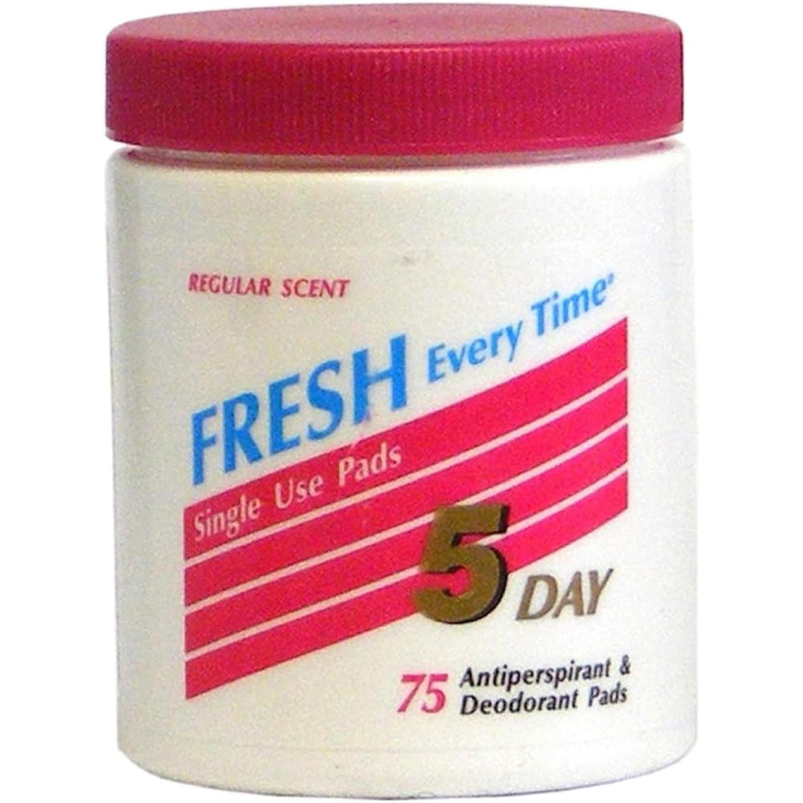 5 Day Antiperspirant and Deodorant Pads, Regular Scent, 75 Each (3 Pack)