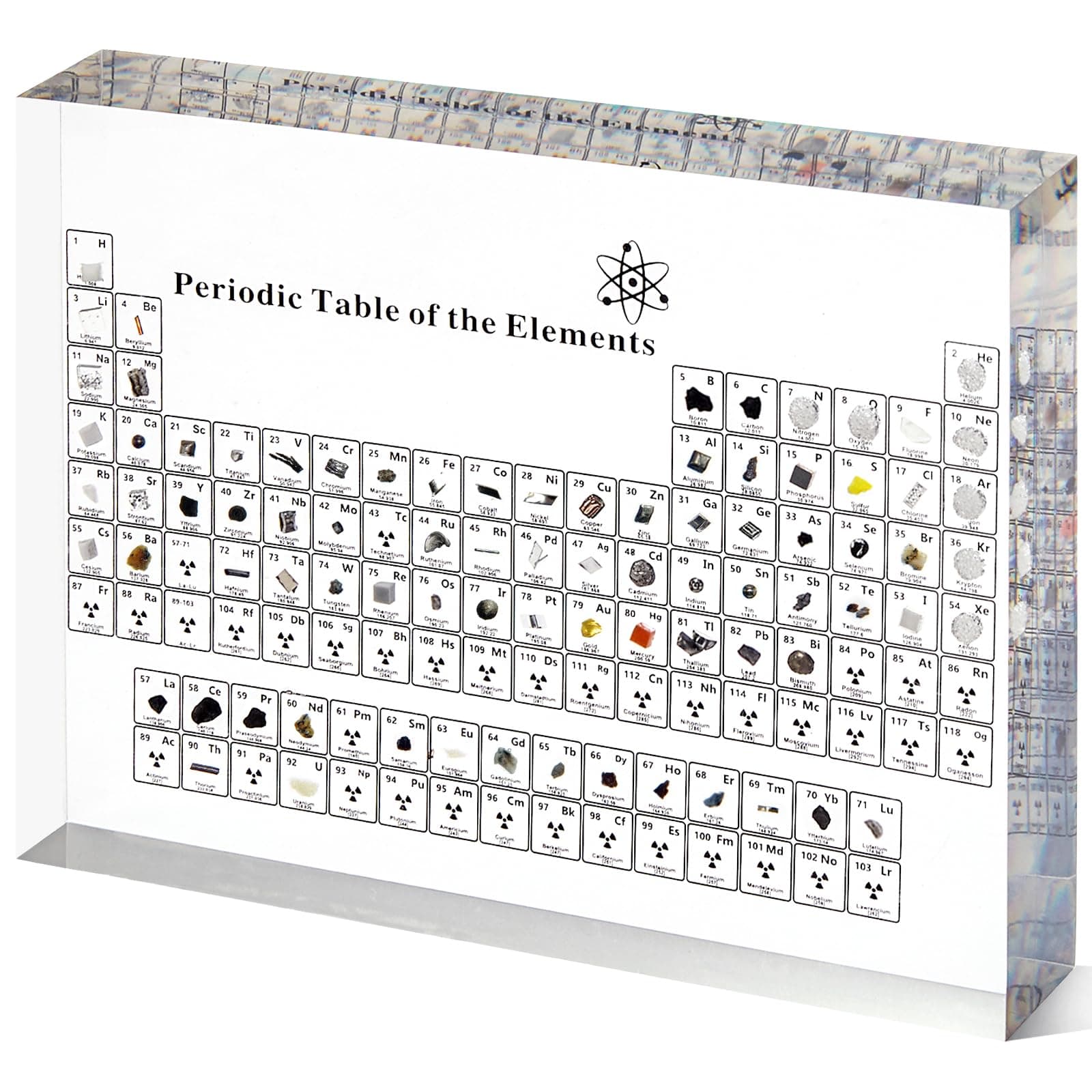 Large Periodic Table With Real Elements Inside, Acrylic Samples, Display Elements, 7.9 * 5 1 Inch