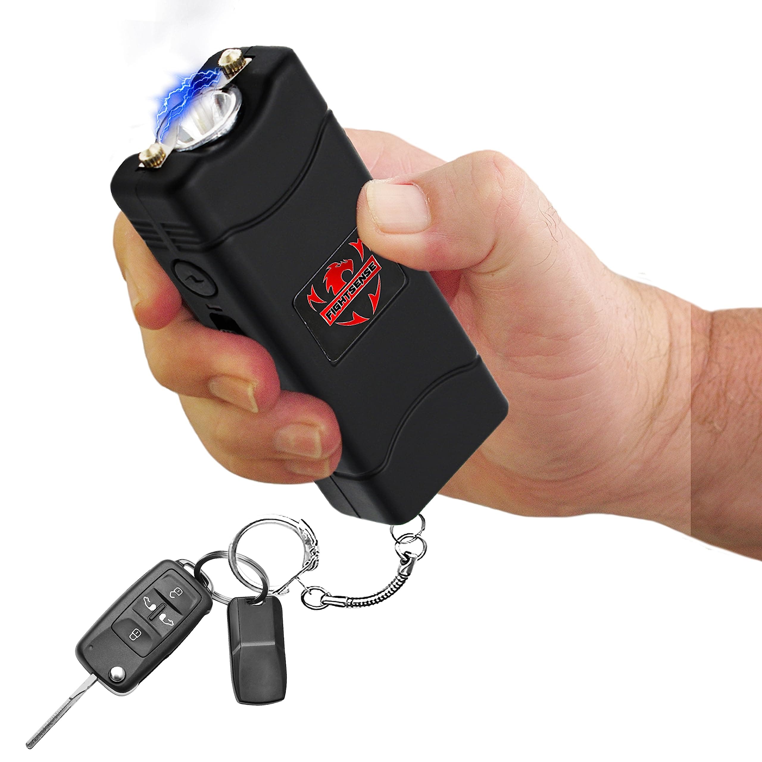Super Heavy Duty Keychain Stun Gun with Flashlight for Men and Women self Defense Device, Rechargeable Stun Gun, Nylon Holsters