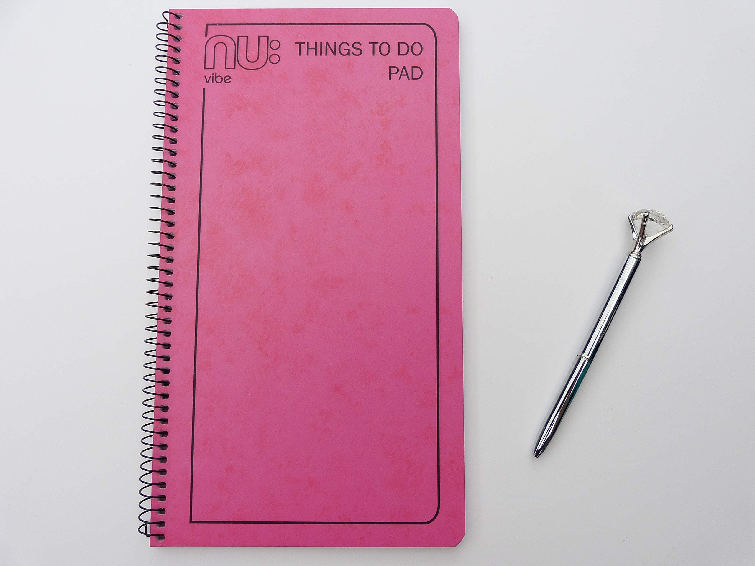 Things to Do Today - Pink Planner Pad & Crystal Diamond Pen (Silver Jewel Pen) - Mrs Hinch