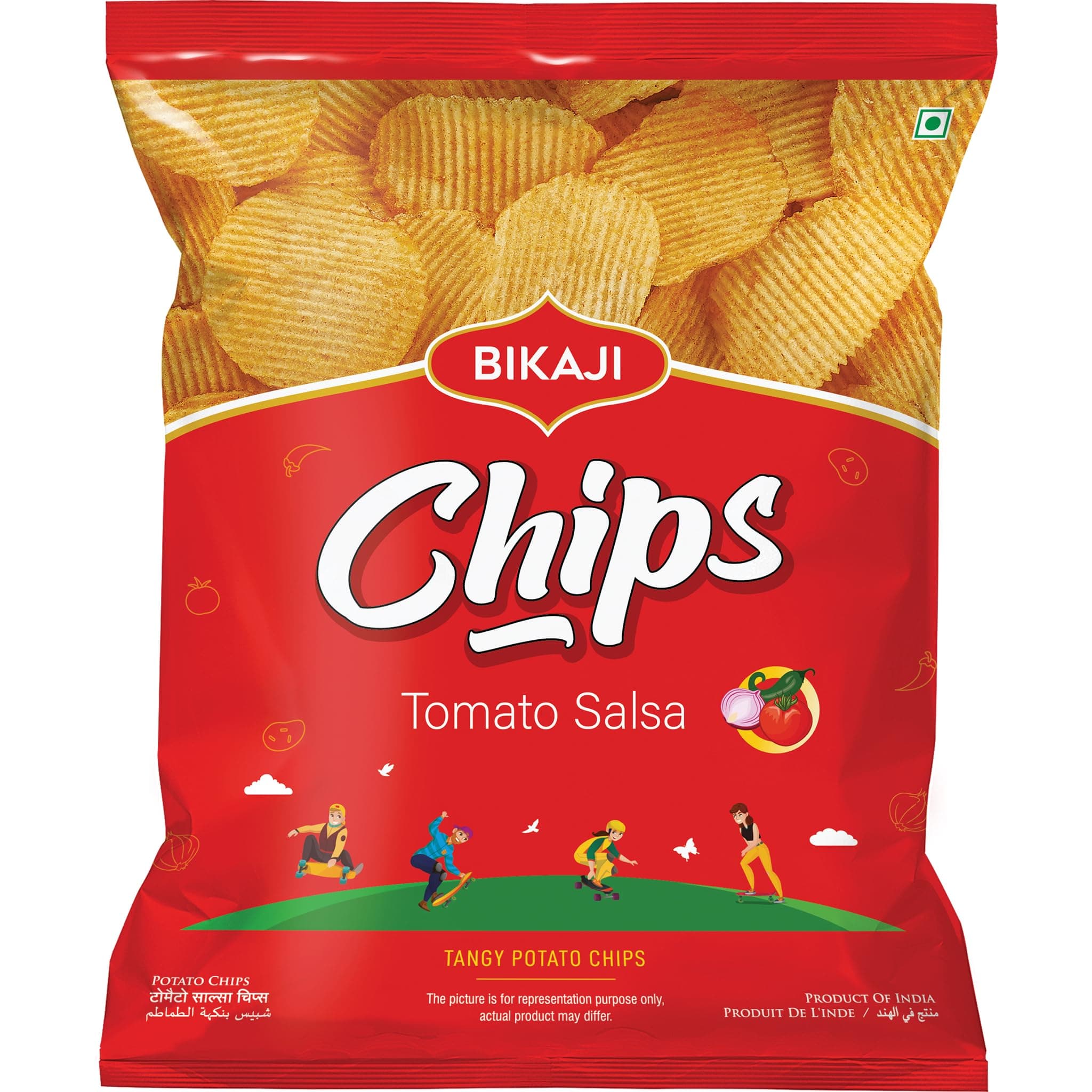 Bikaji Potato Chips Tomato Salsa 40G | No MSG | No Starch | 100% Pure Potatoes | 100% Vegetarian