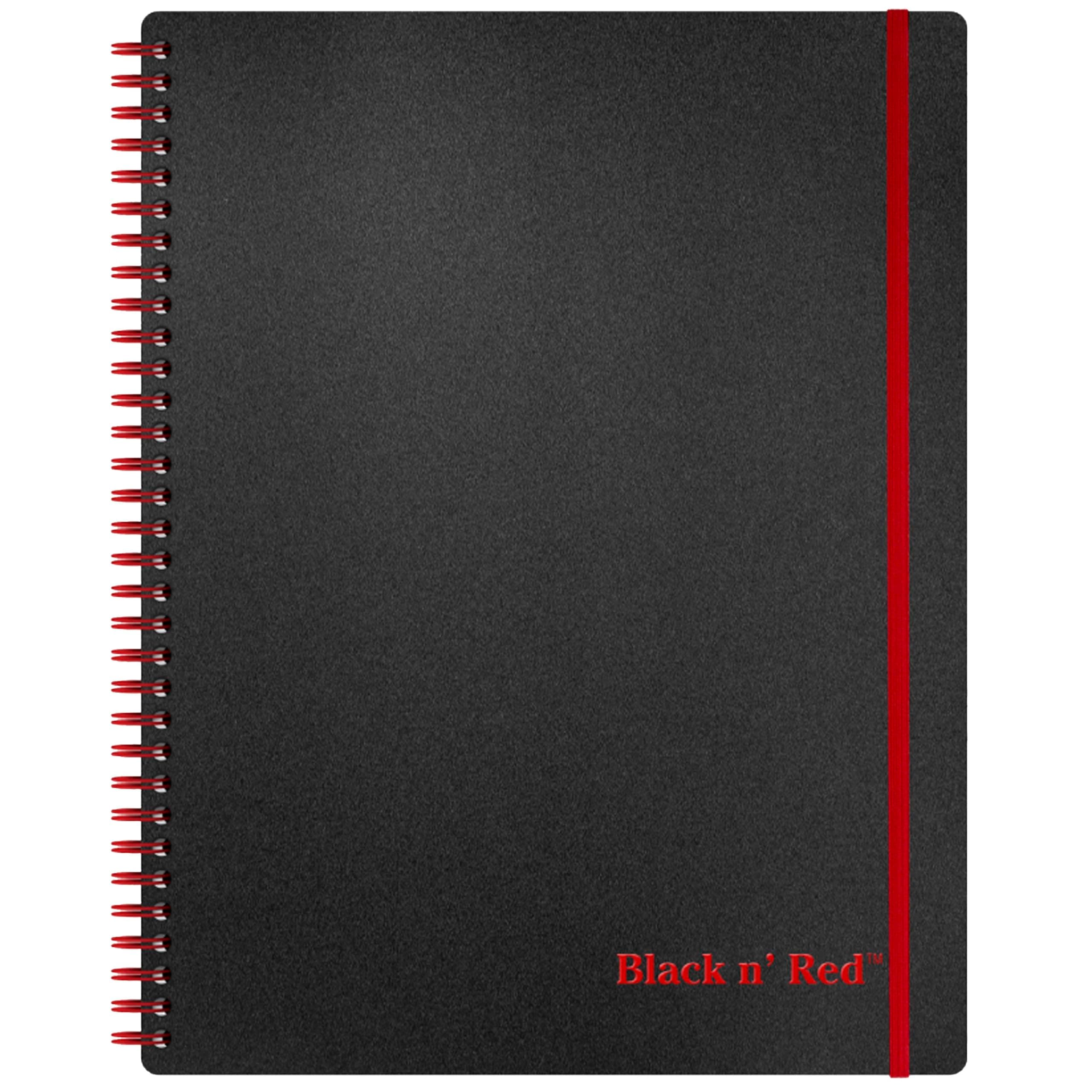 Notebook, Business Journal, 11" x 8", 70 Sheets, Ruled, Optik Paper, Scribzee App, Flexible Poly Cover, Wirebound, Black (K67030)